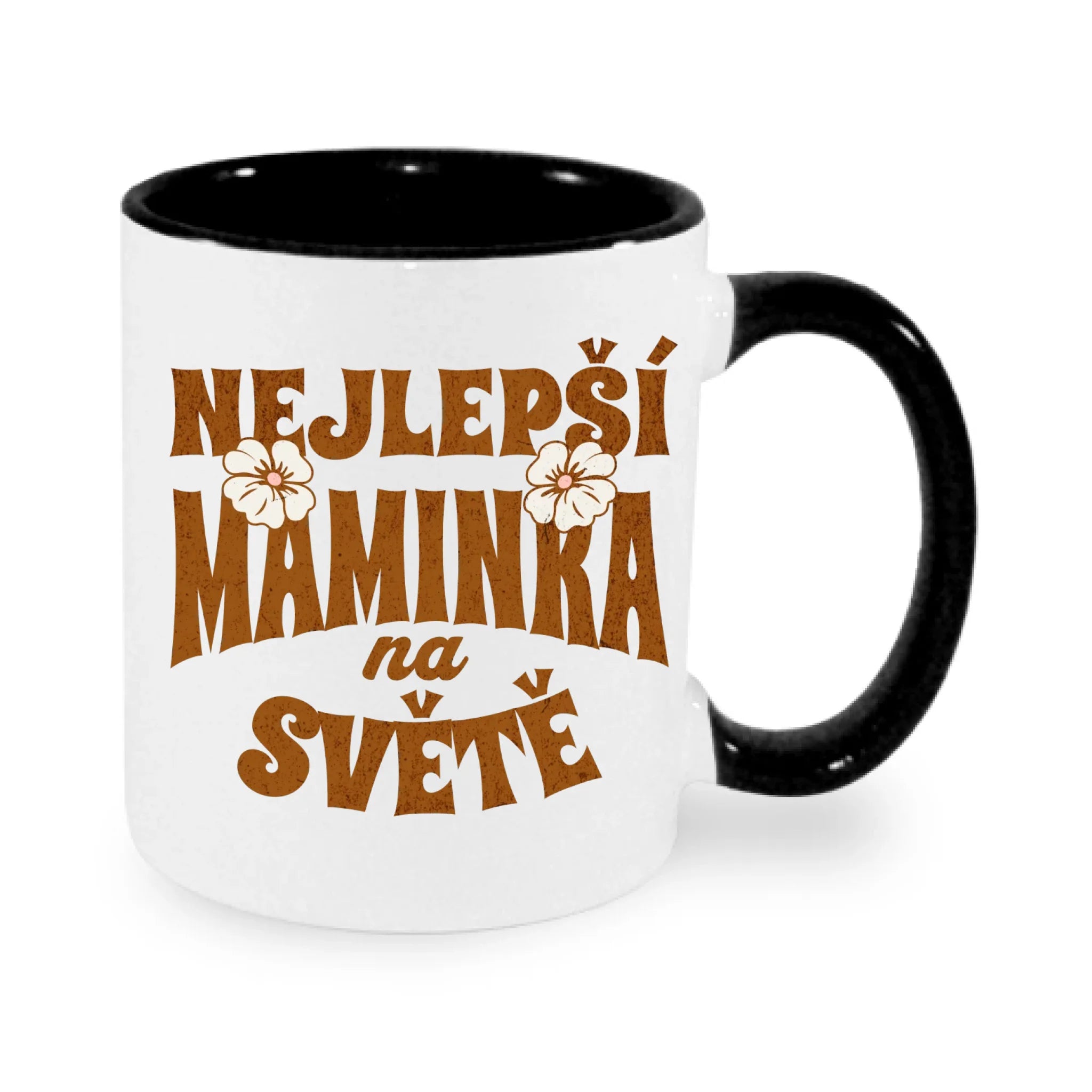 HRNÍČEK s motivem NEJ MÁMA (výběr z 20+ potisků) potisk jen dopředu hrníček Bílá černá 330 ml