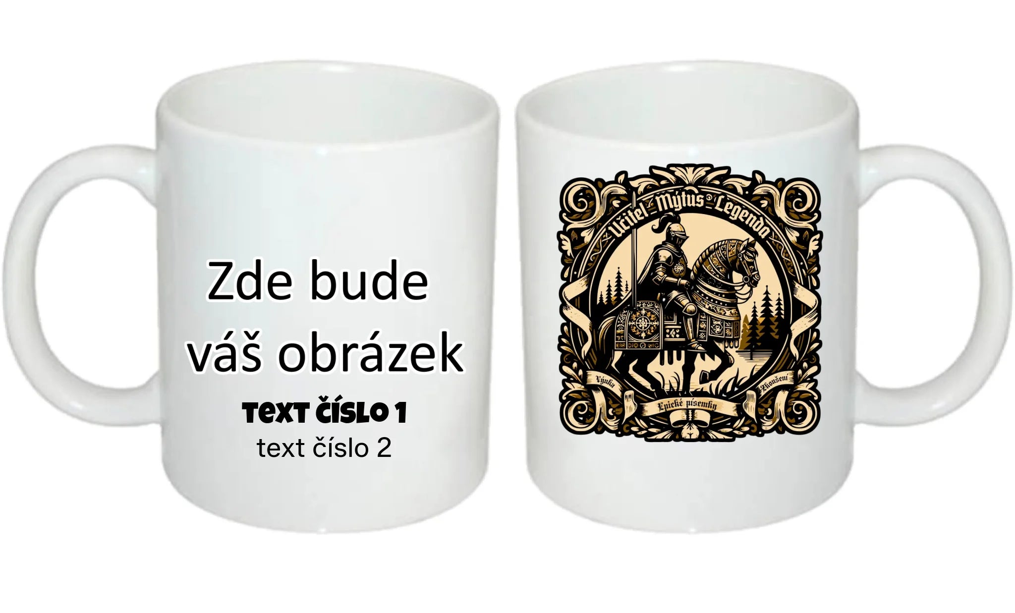 HRNÍČEK s motivem UČITEL (výběr z 20+ potisků) oboustranný potisk hrníček Bílý 330 ml