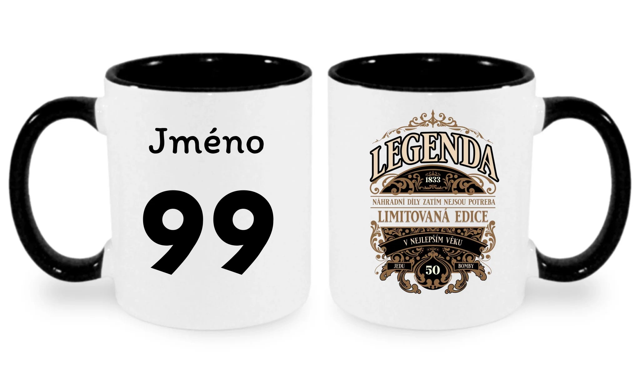 HRNÍČEK s motivem NAROZENINY LEGENDA oboustranný potisk hrníček Bílá černá 330 ml