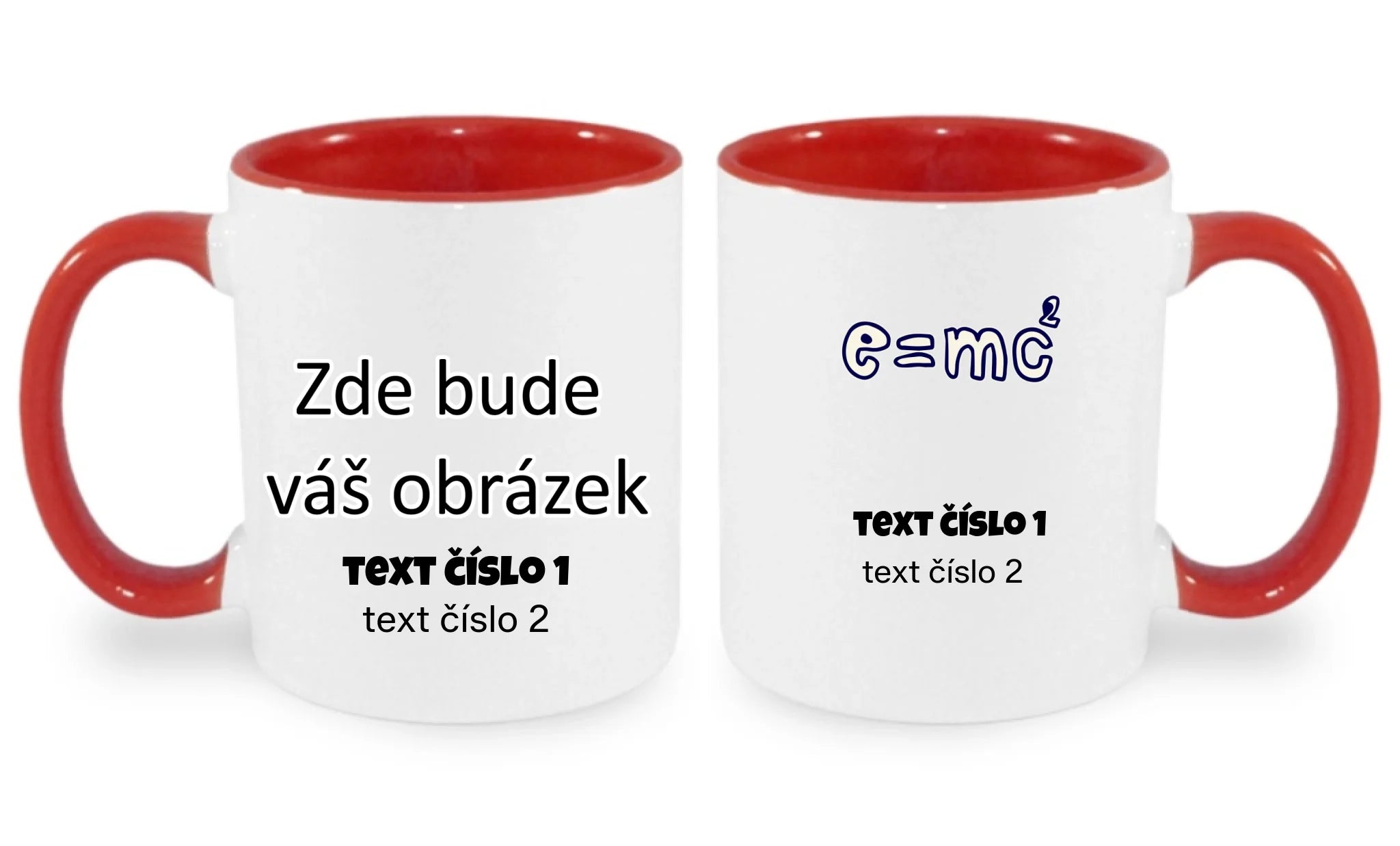 HRNÍČEK s motivem UČITEL (výběr z 10+ obrázků, možnost doplnit vlastní texty) oboustranný potisk hrníček Bílá červená 330 ml