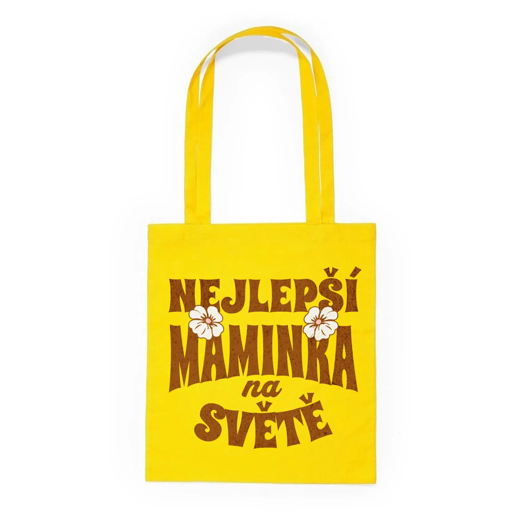 BATOH nebo TAŠKA s motivem NEJ MÁMA (výběr z 20+ potisků) Plátěná taška KNOLL žlutá 36x40