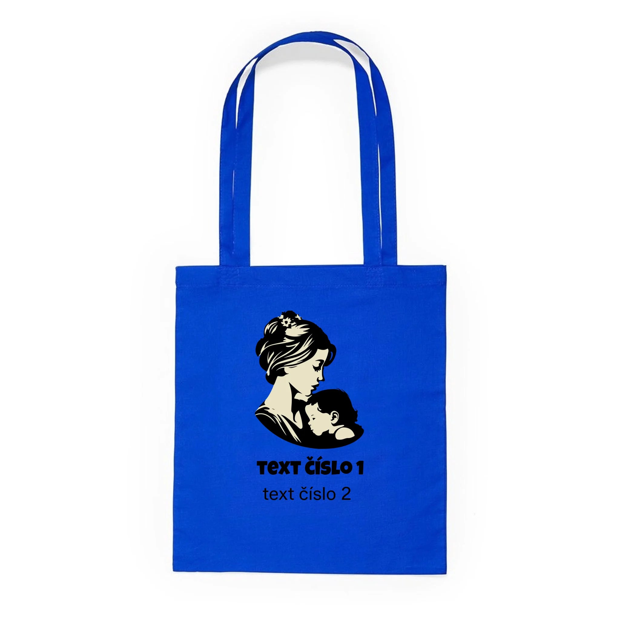 BATOH nebo TAŠKA s motivem NEJ MÁMA (výběr z 10+ obrázků, možnost doplnit vlastní texty) Plátěná taška KNOLL modrá 36x40