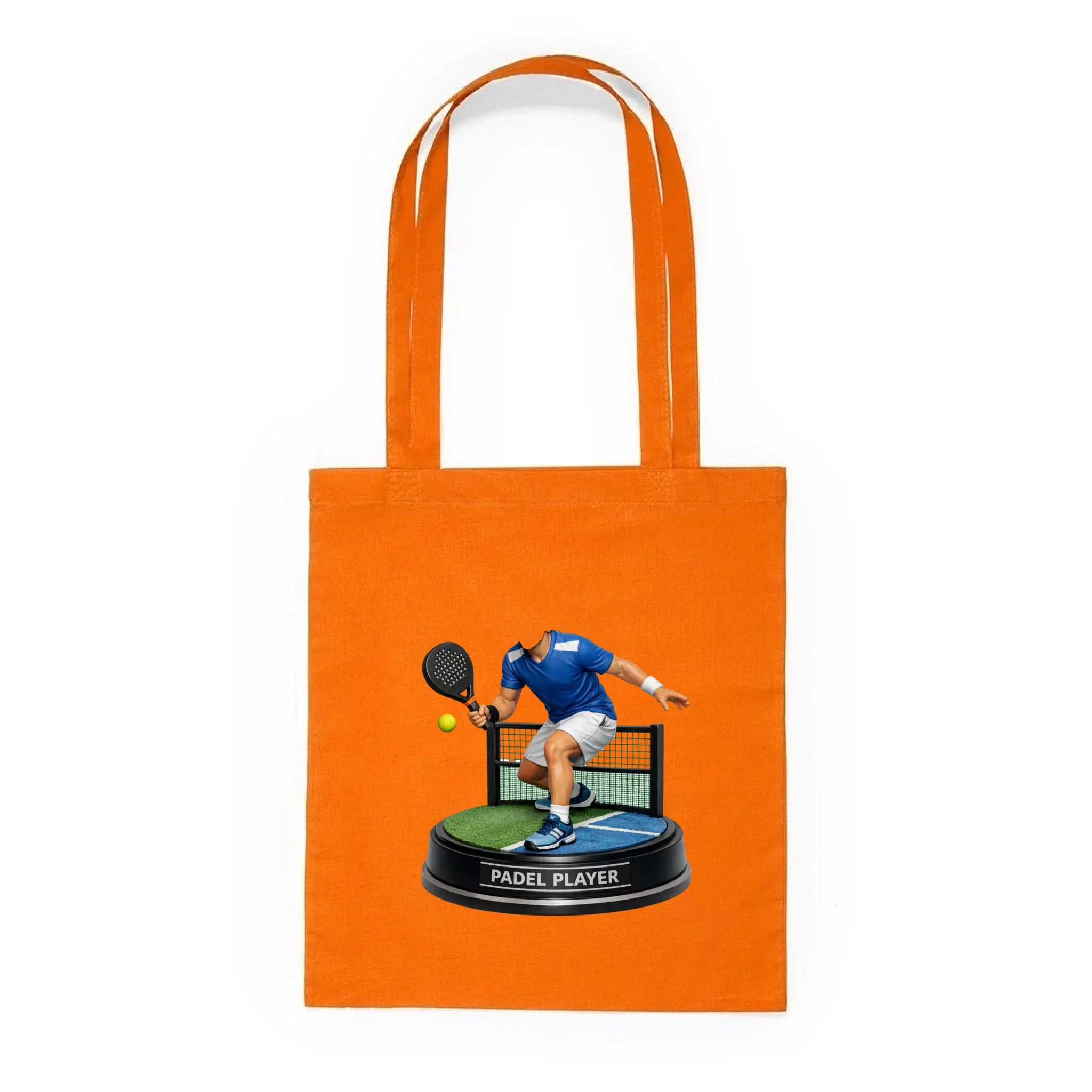 BATOH nebo TAŠKA s motivem PADEL (s vlastní fotkou) Plátěná taška KNOLL oranžová 36x40
