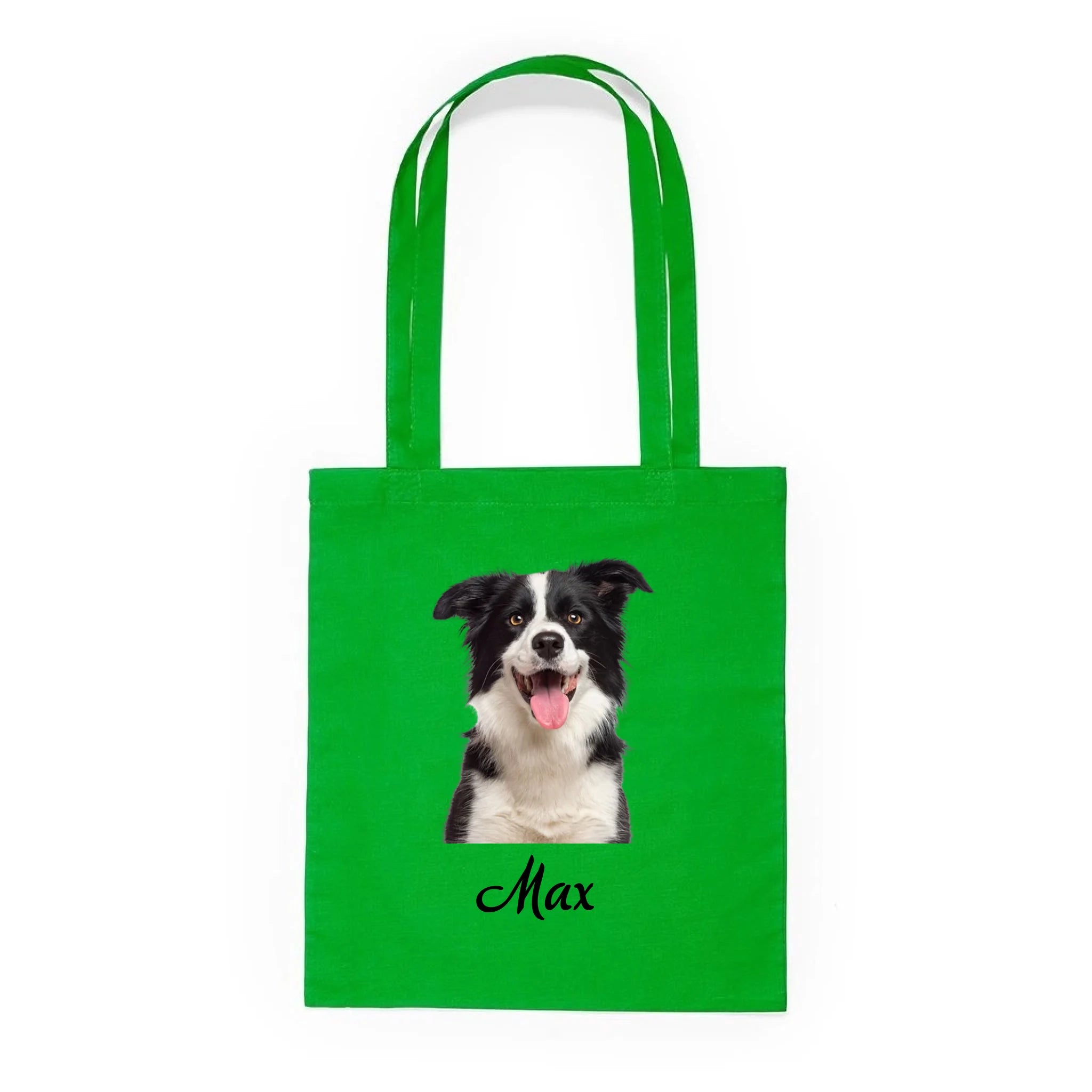 BATOH nebo TAŠKA s potiskem PORTRÉT ZVÍŘETE (vložíte fotku, odstraní se pozadí, doplníte jméno) Plátěná taška KNOLL zelená 36x40