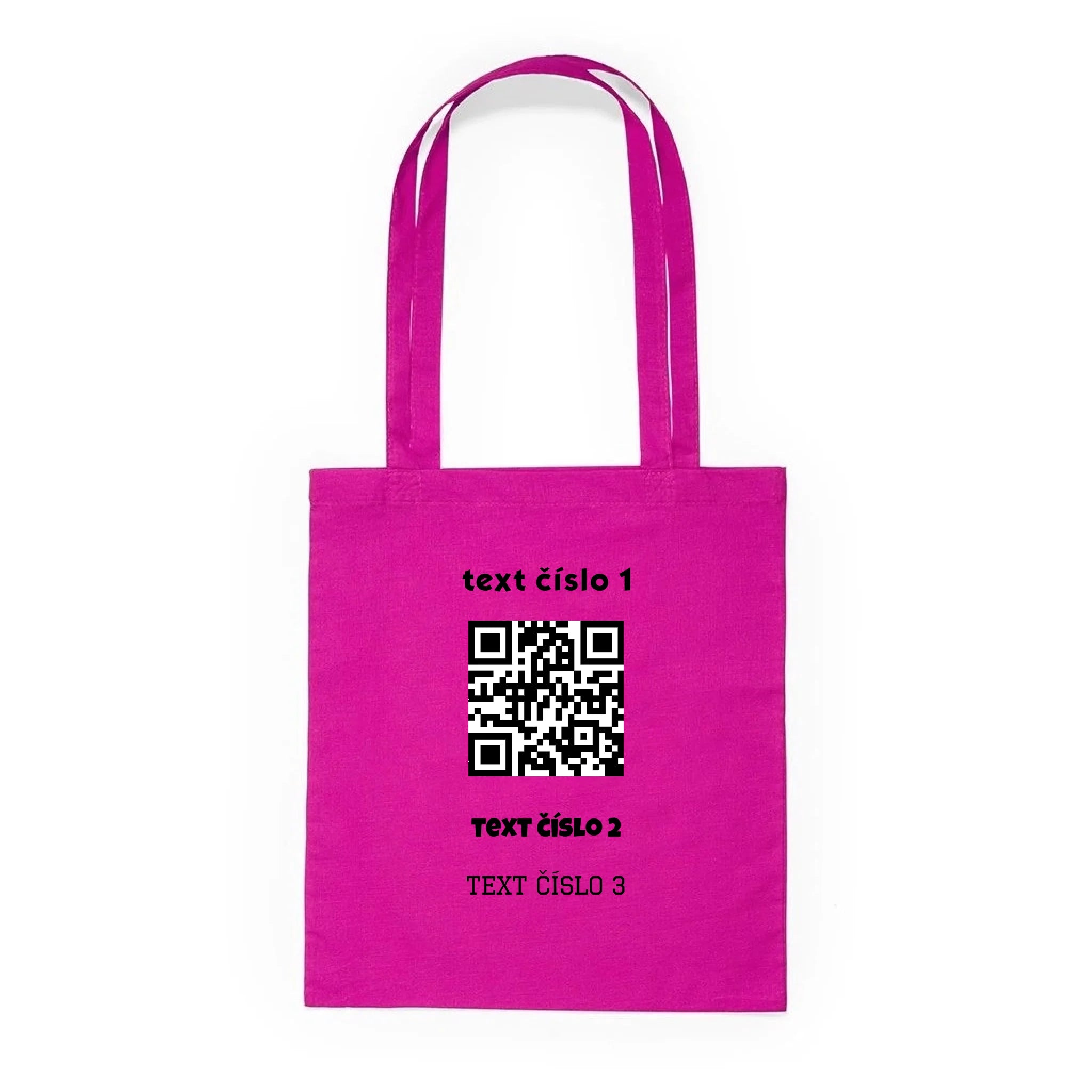 BATOH nebo TAŠKA s motivem QR KÓD (vložíte url adresu, můžete vložit vlastní texty) Plátěná taška KNOLL růže 36x40