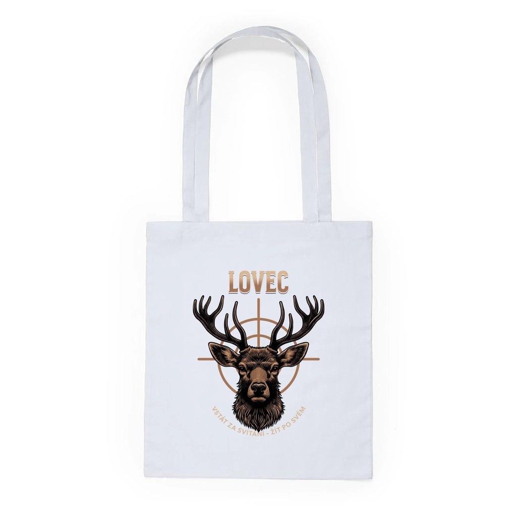 BATOH nebo TAŠKA s motivem MYSLIVOST LOVEC (výběr z 5+ motivů) Plátěná taška KNOLL bílá 36x40