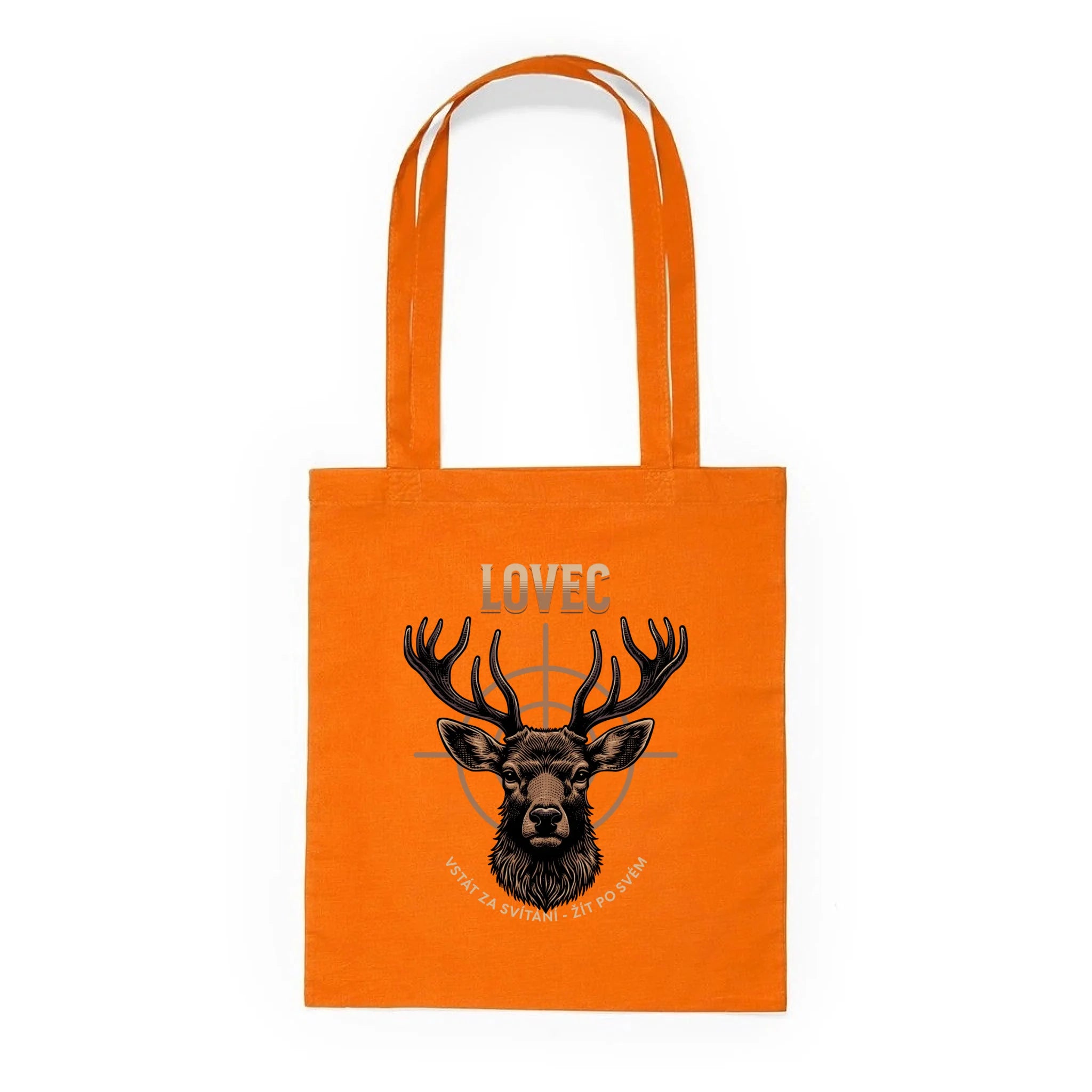 BATOH nebo TAŠKA s motivem MYSLIVOST LOVEC (výběr z 5+ motivů) Plátěná taška KNOLL oranžová 36x40