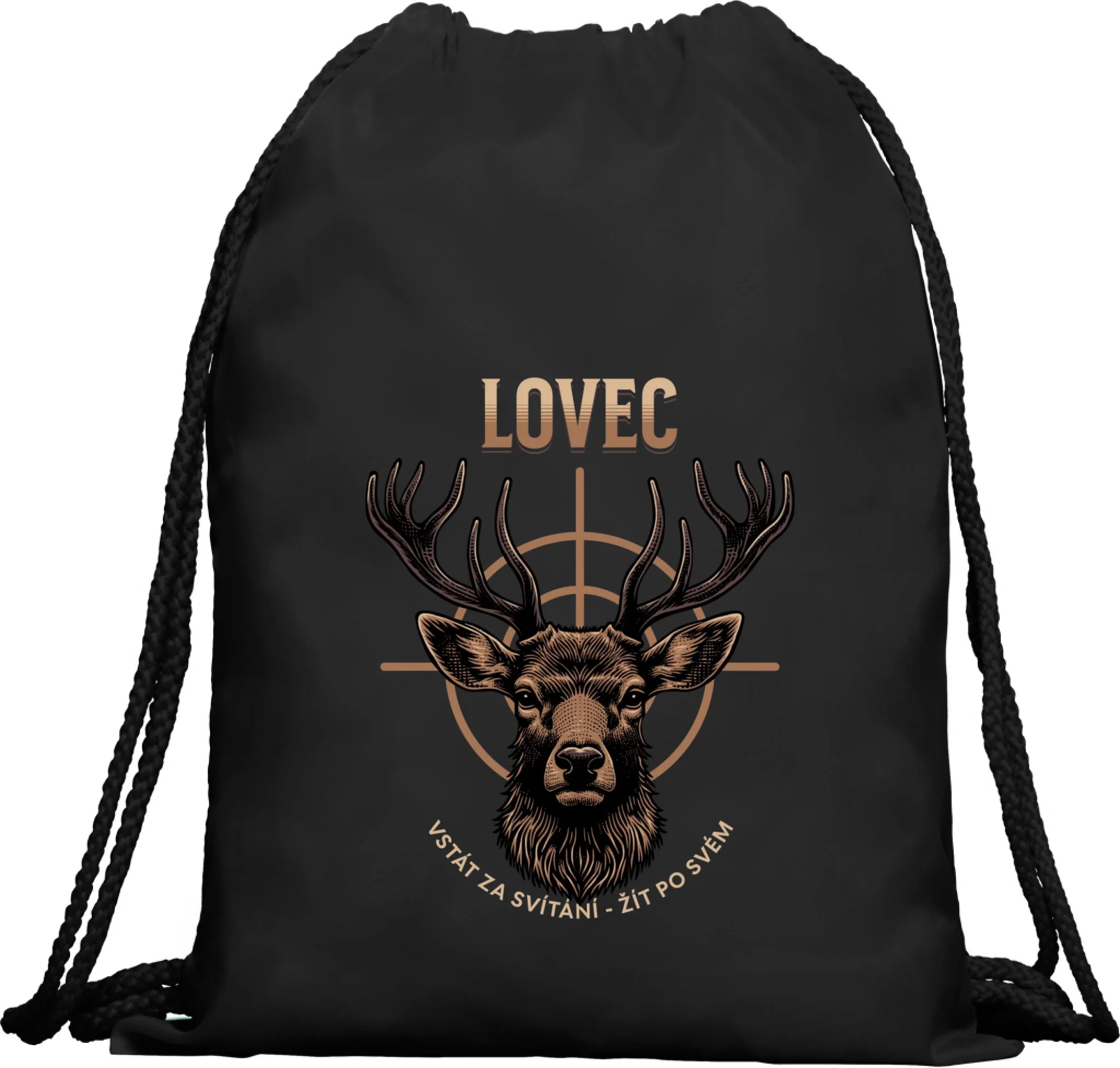 BATOH nebo TAŠKA s motivem MYSLIVOST LOVEC (výběr z 5+ motivů) Multifunkční batoh KAGU černá 35x45 cm