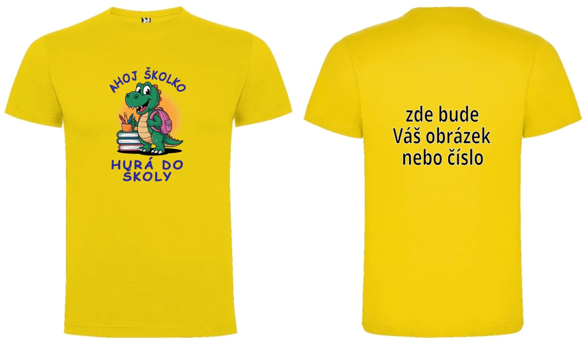 MATEŘSKÁ ŠKOLA tričko potisk pánské chlapecké Žlutá