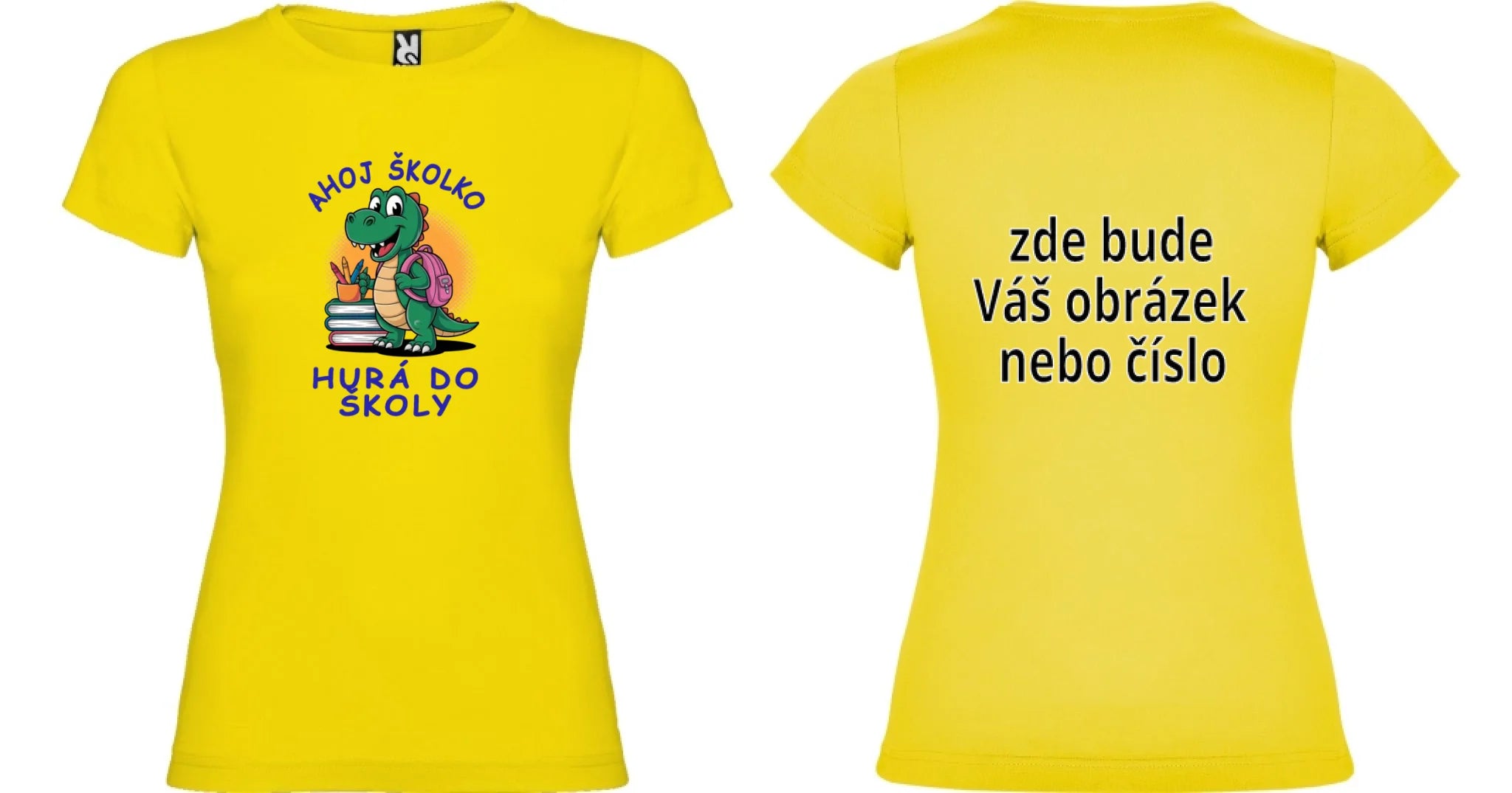 MATEŘSKÁ ŠKOLA tričko potisk dámské dívčí Žlutá