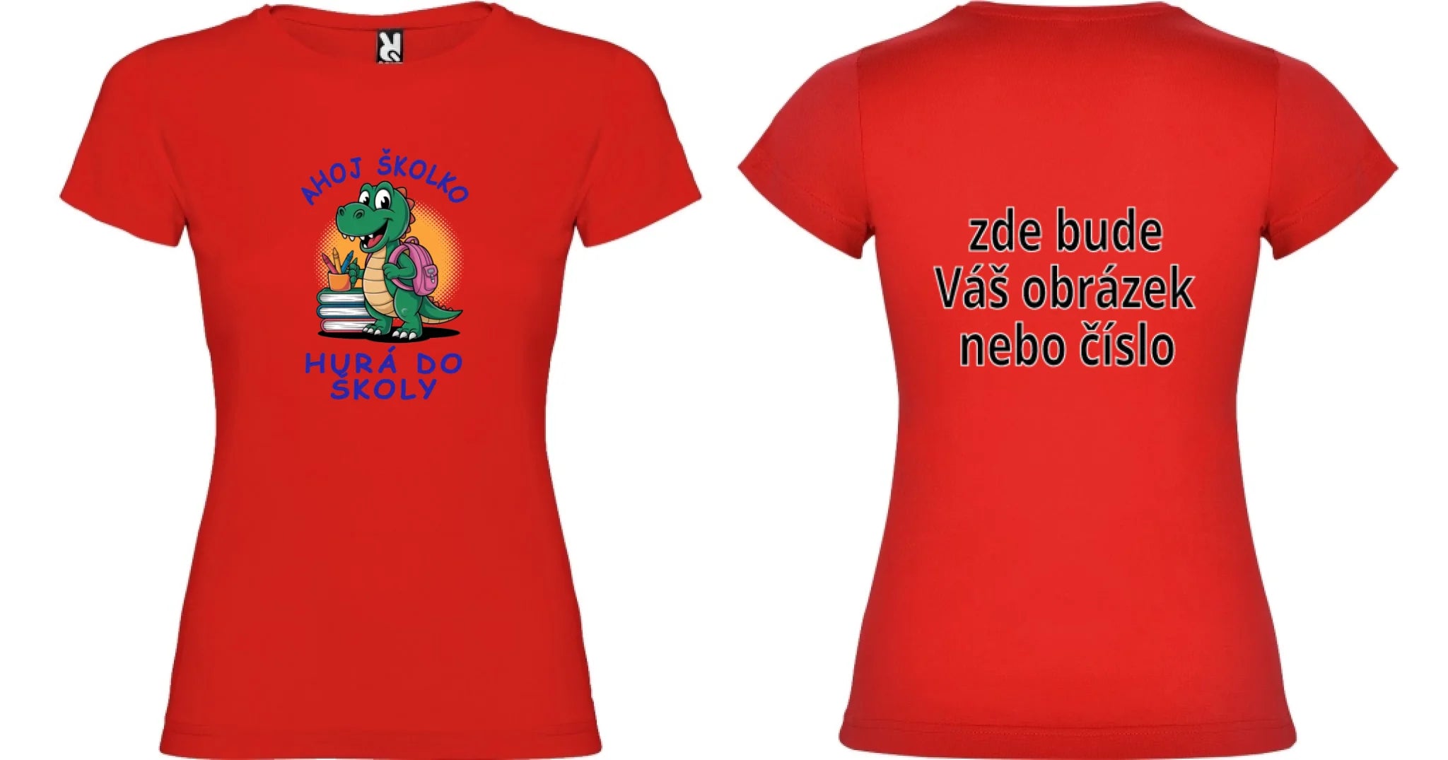 MATEŘSKÁ ŠKOLA tričko potisk dámské dívčí Červená