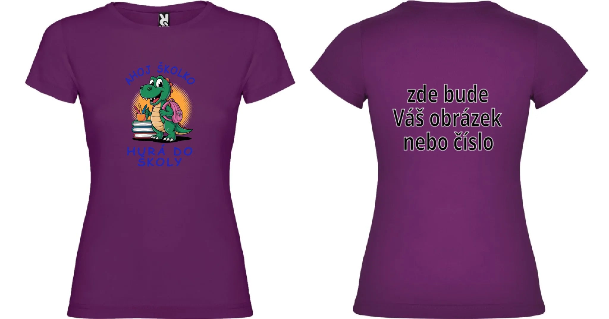 MATEŘSKÁ ŠKOLA tričko potisk dámské dívčí Purpurová
