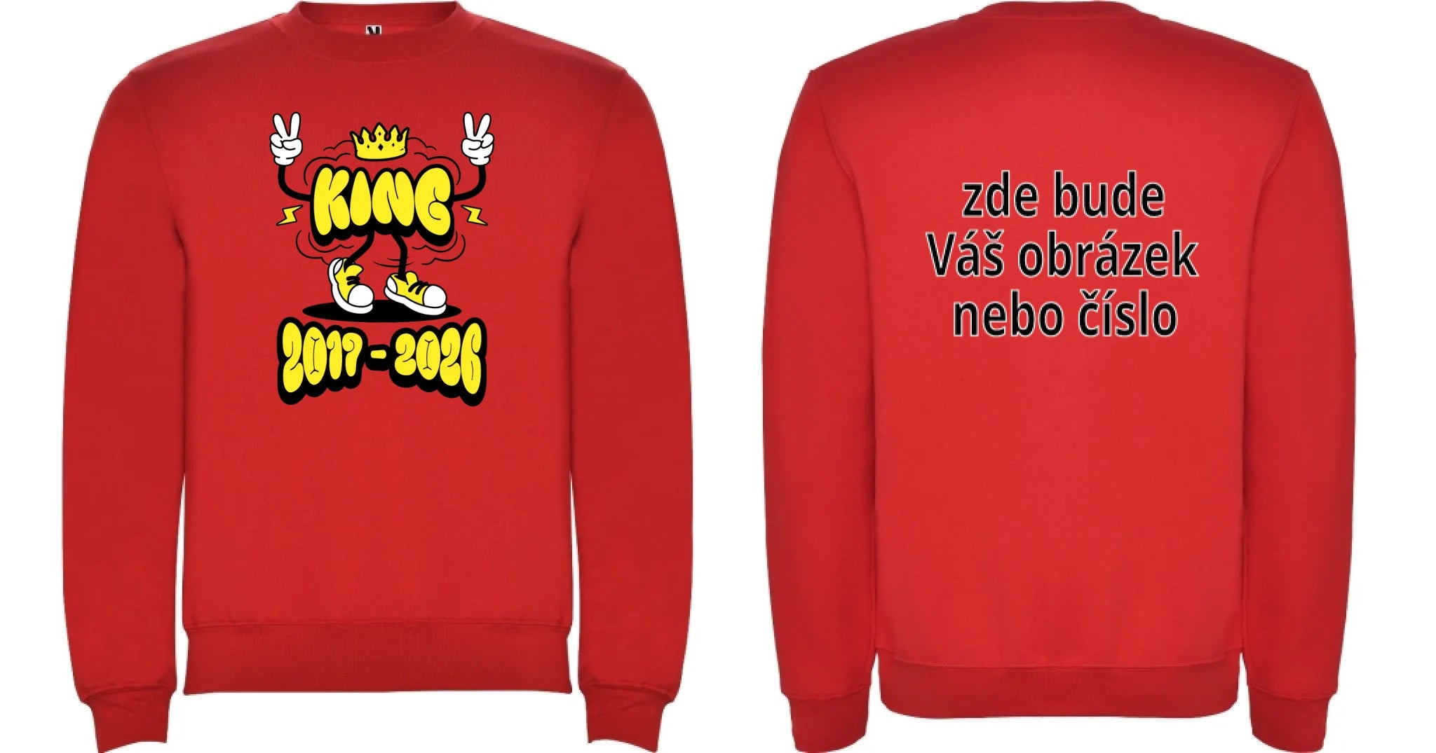ZÁKLADNÍ ŠKOLA mikina potisk mikina bez kapuce unisex Červená