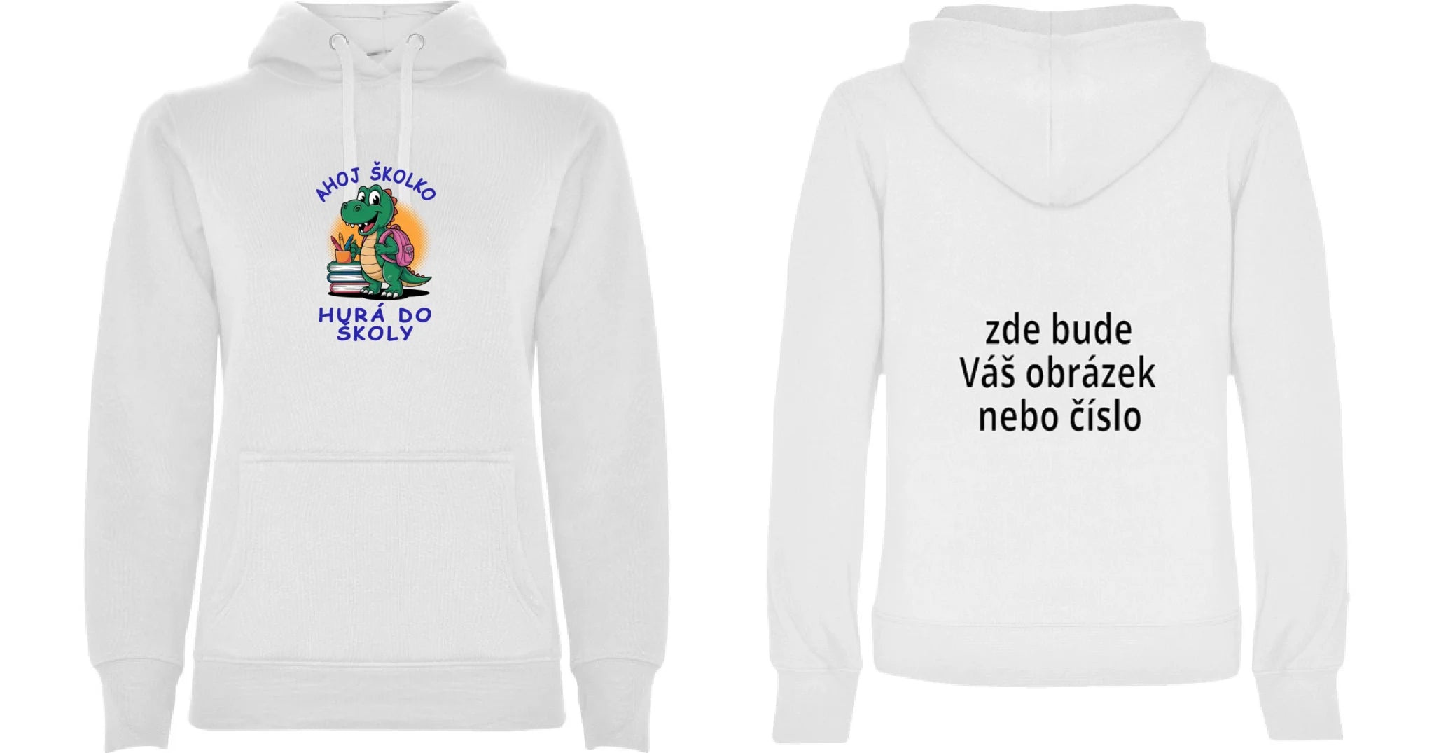 MATEŘSKÁ ŠKOLA mikina potisk mikina s kapucí dámská Bílá