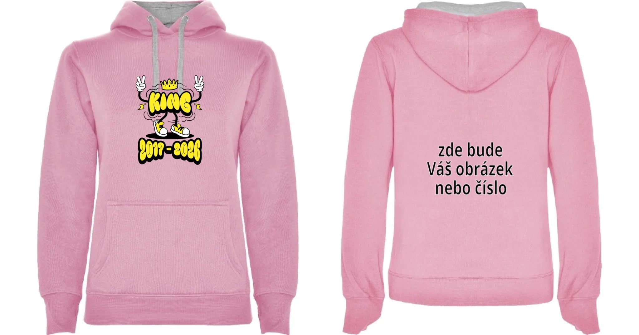 ZÁKLADNÍ ŠKOLA mikina potisk mikina s kapucí dámská Růžová melír
