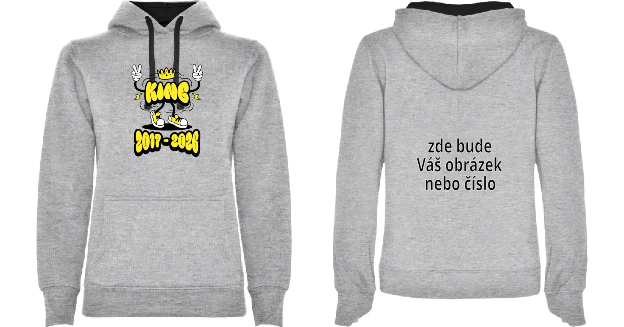 ZÁKLADNÍ ŠKOLA mikina potisk mikina s kapucí dámská Melír černá
