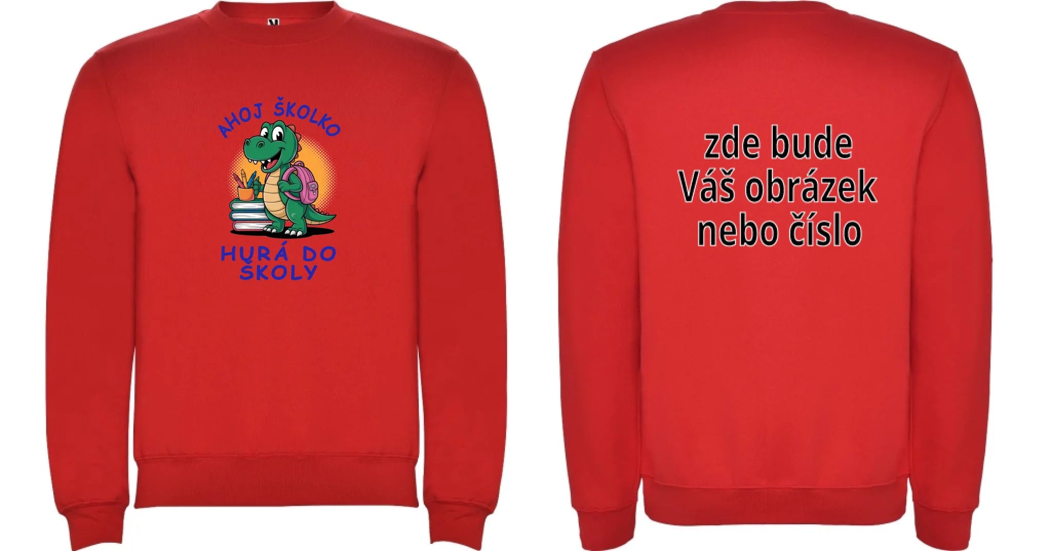 MATEŘSKÁ ŠKOLA mikina potisk mikina bez kapuce unisex Červená