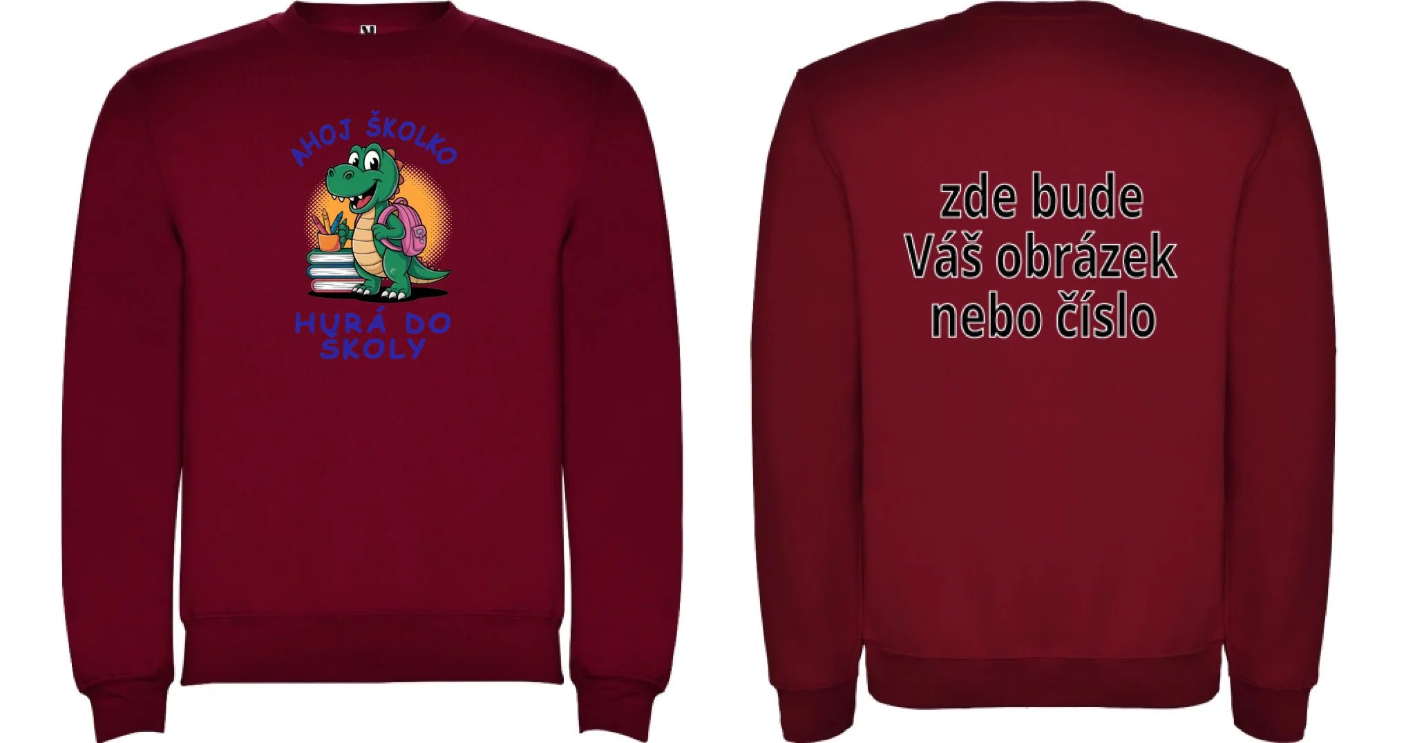 MATEŘSKÁ ŠKOLA mikina potisk mikina bez kapuce unisex Granátová