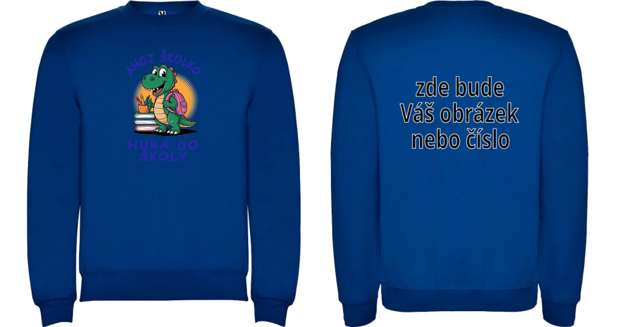 MATEŘSKÁ ŠKOLA mikina potisk mikina bez kapuce unisex Modrá