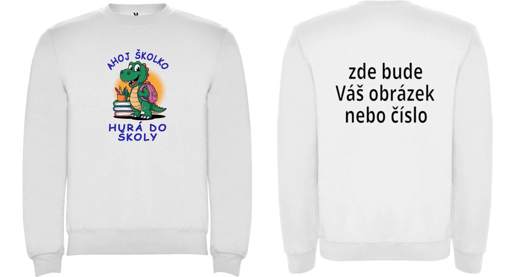 MATEŘSKÁ ŠKOLA mikina potisk mikina bez kapuce unisex Bílá