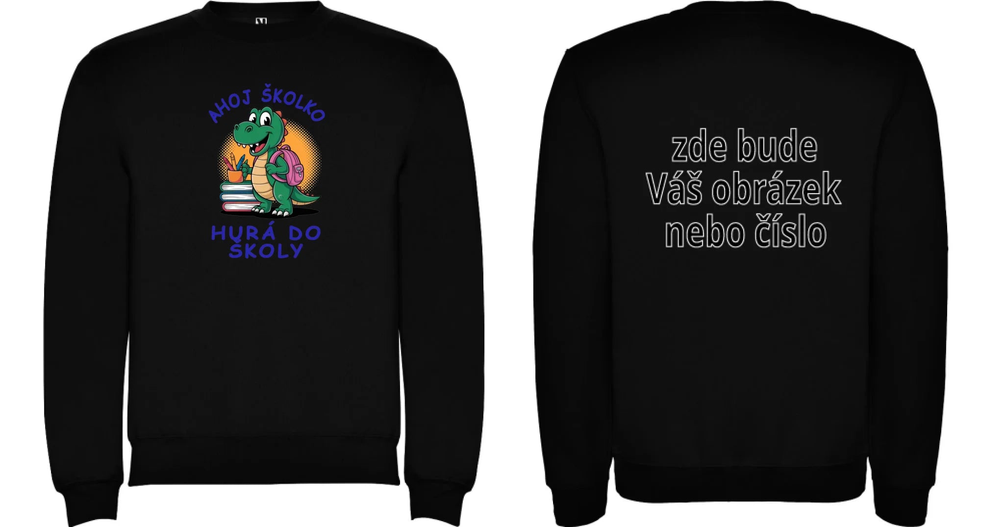 MATEŘSKÁ ŠKOLA mikina potisk mikina bez kapuce unisex Černá