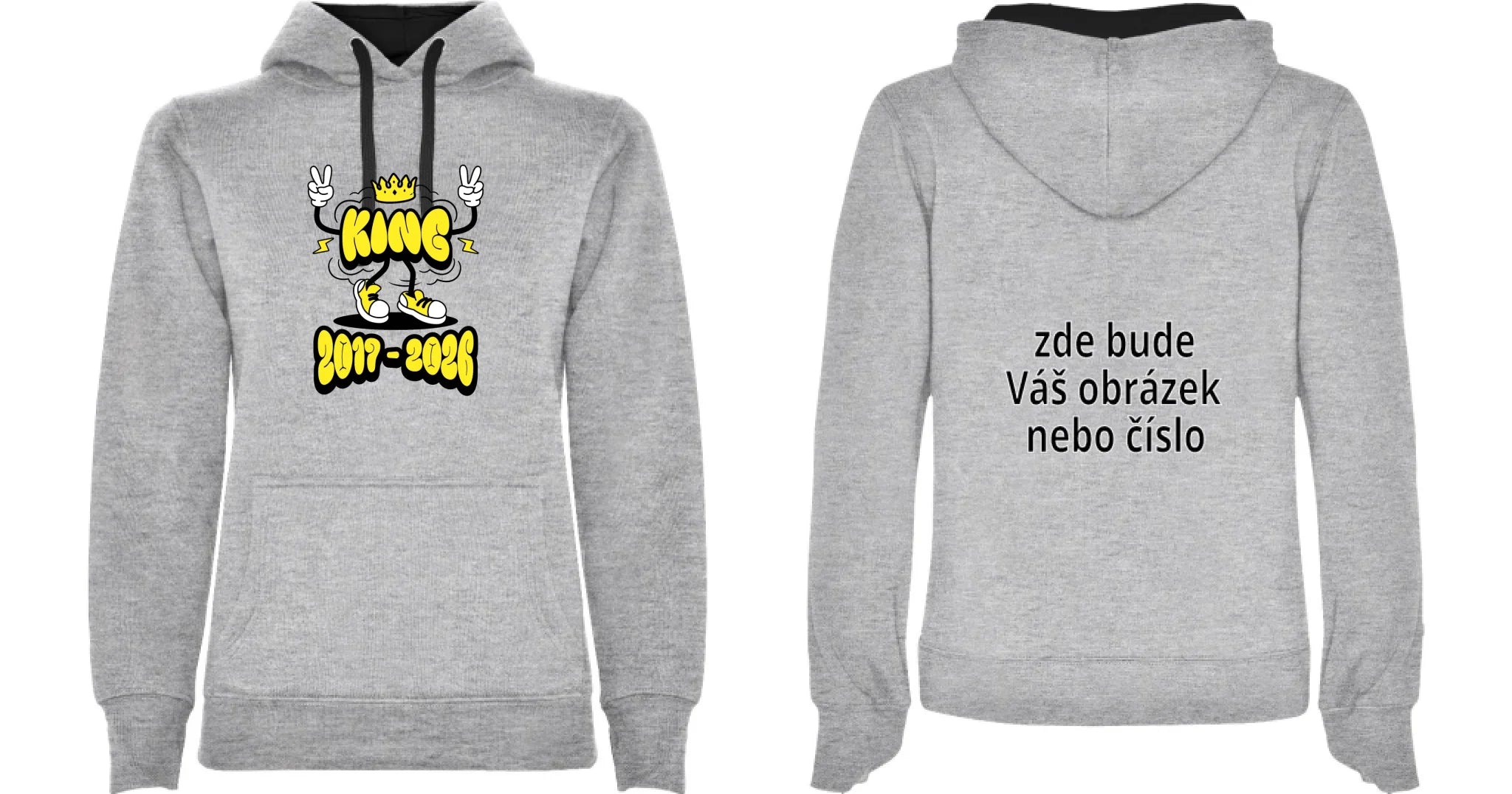 ZÁKLADNÍ ŠKOLA mikina potisk mikina s kapucí pánská dětská Melír černá