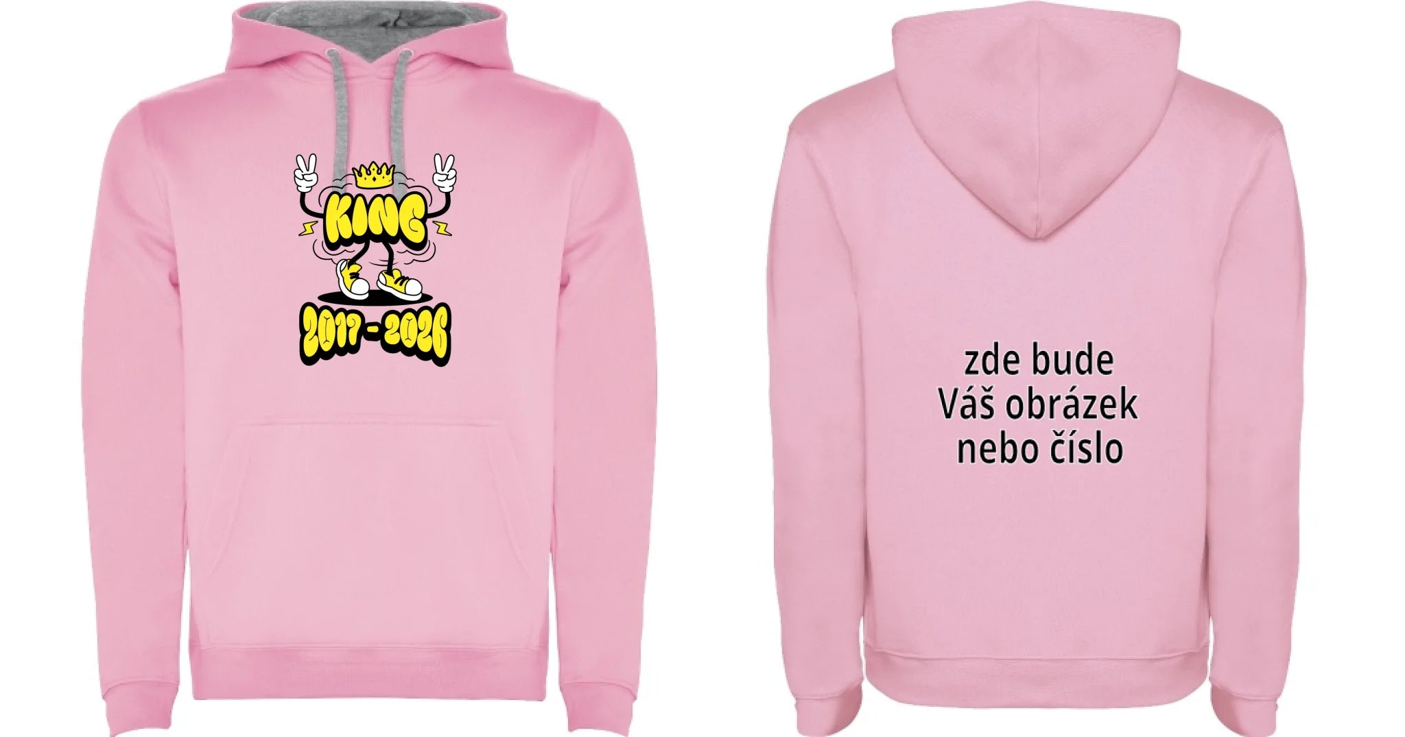 ZÁKLADNÍ ŠKOLA mikina potisk mikina s kapucí pánská dětská Růžová