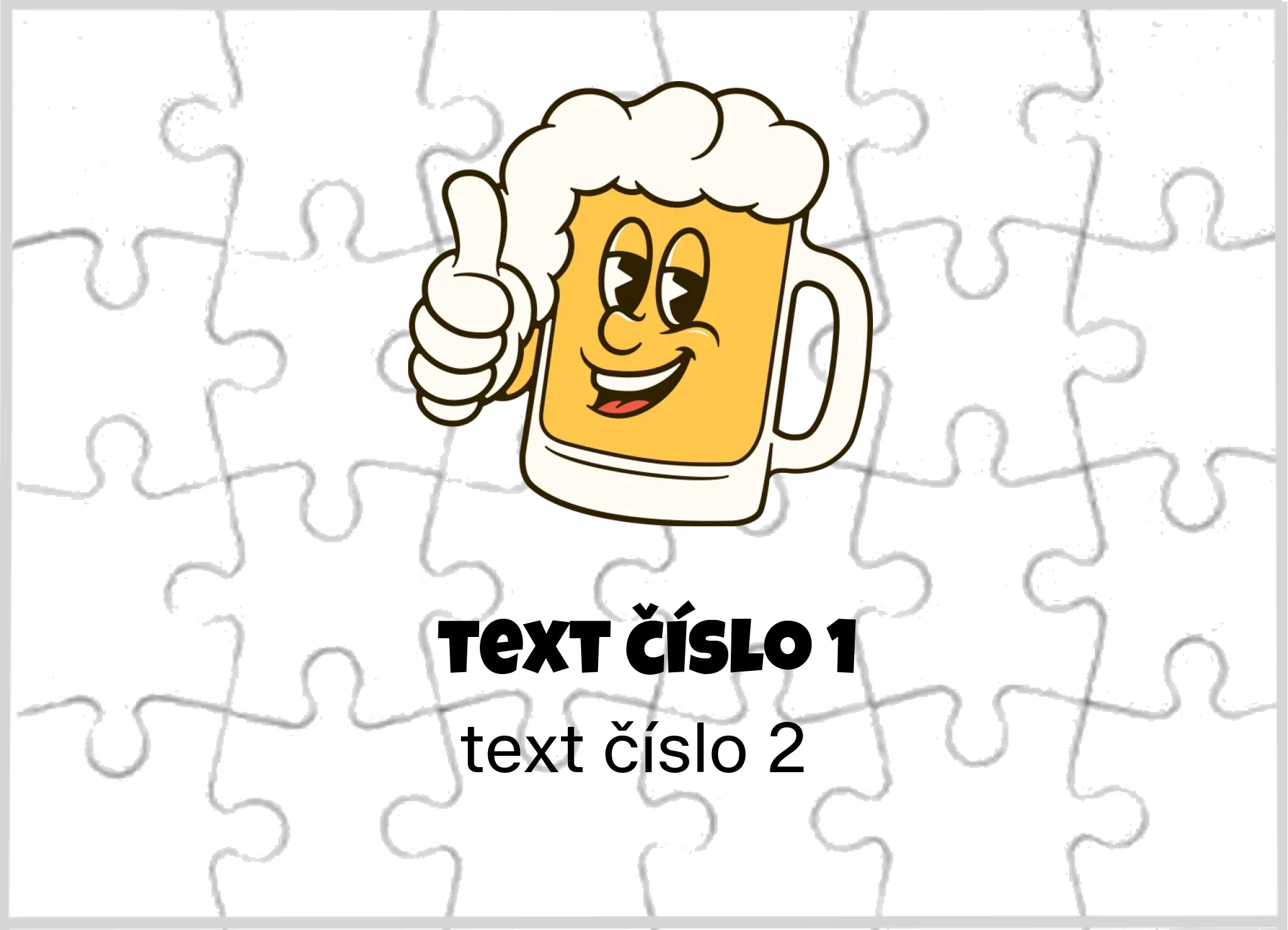 PUZZLE s motivem PIVO (výběr z 10+ obrázků, možnost doplnit vlastní texty)