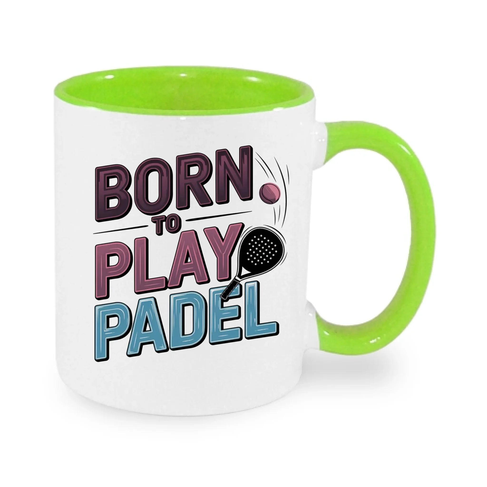HRNÍČEK s motivem PADEL (výběr z 18+ potisků) potisk jen dopředu hrníček Bílá zelená 330 ml