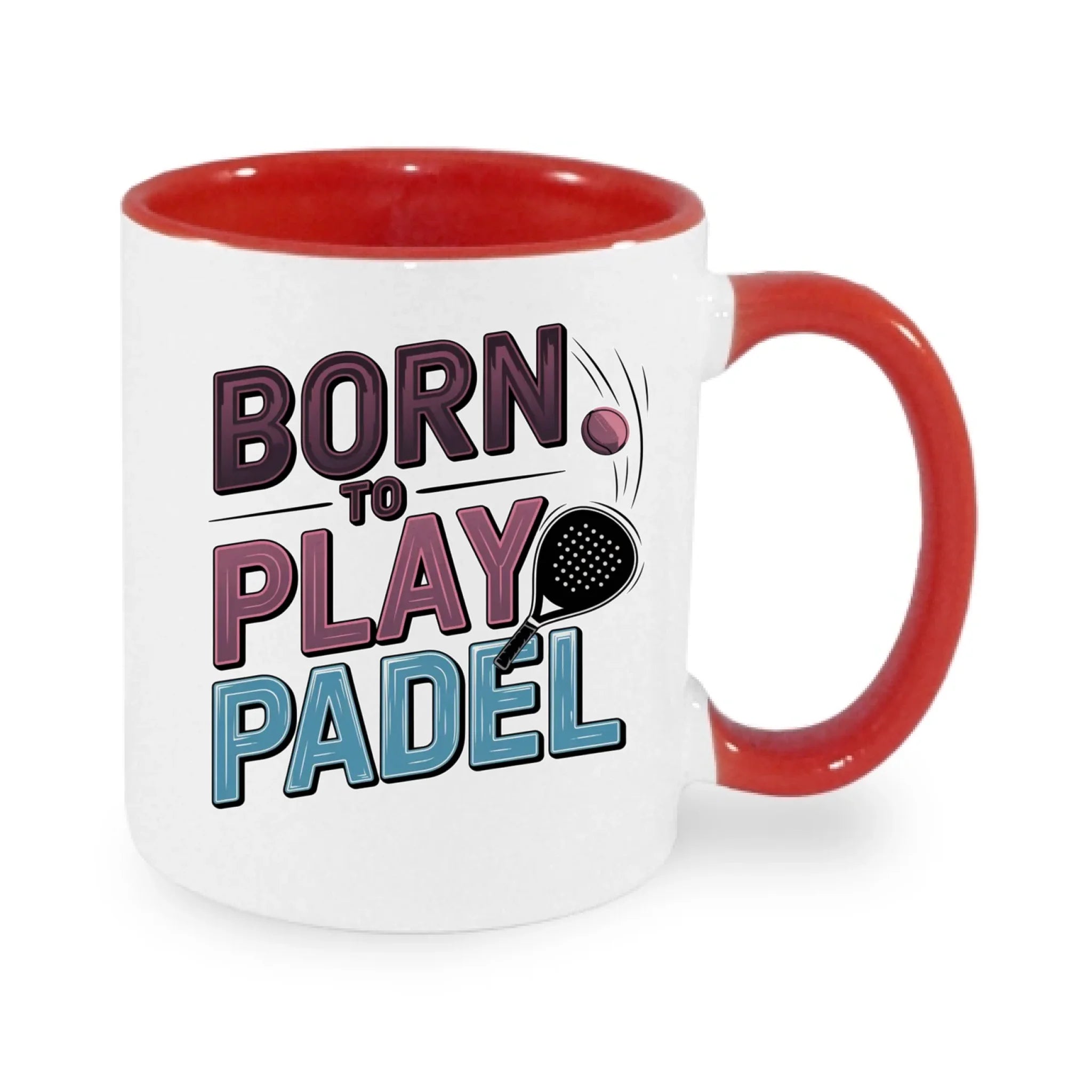 HRNÍČEK s motivem PADEL (výběr z 18+ potisků) potisk jen dopředu hrníček Bílá červená 330 ml