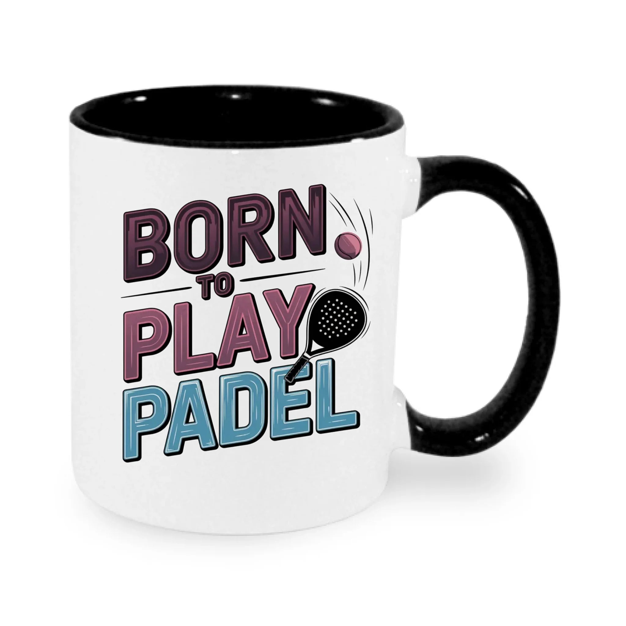 HRNÍČEK s motivem PADEL (výběr z 18+ potisků) potisk jen dopředu hrníček Bílá černá 330 ml