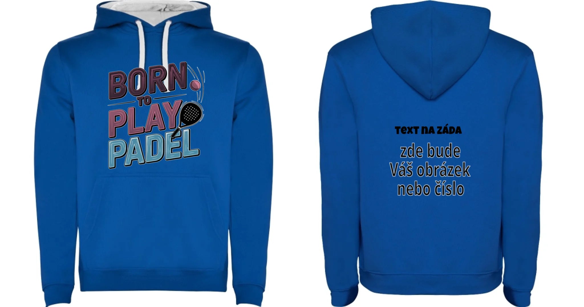 DĚTSKÁ MIKINA S KAPUCÍ s motivem PADEL (výběr z 18+ potisků)