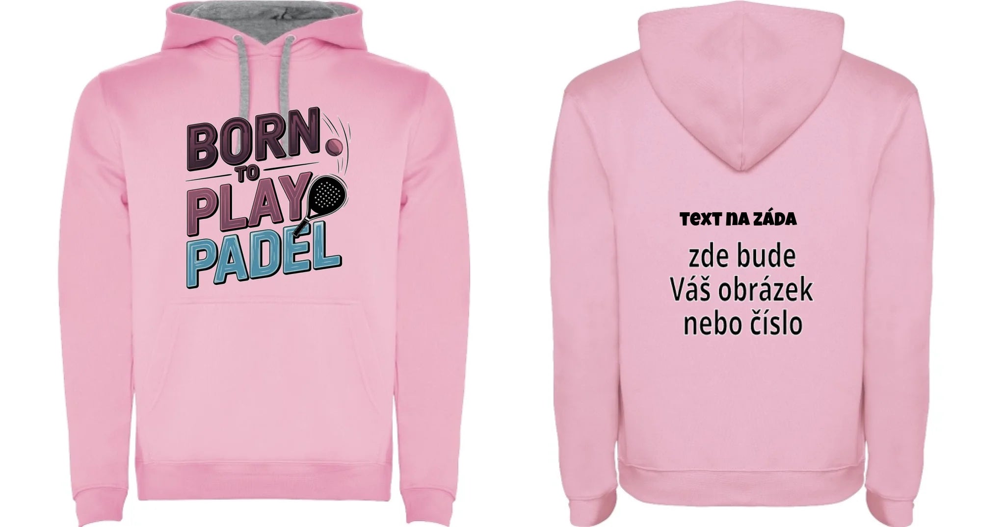 DĚTSKÁ MIKINA S KAPUCÍ s motivem PADEL (výběr z 18+ potisků)
