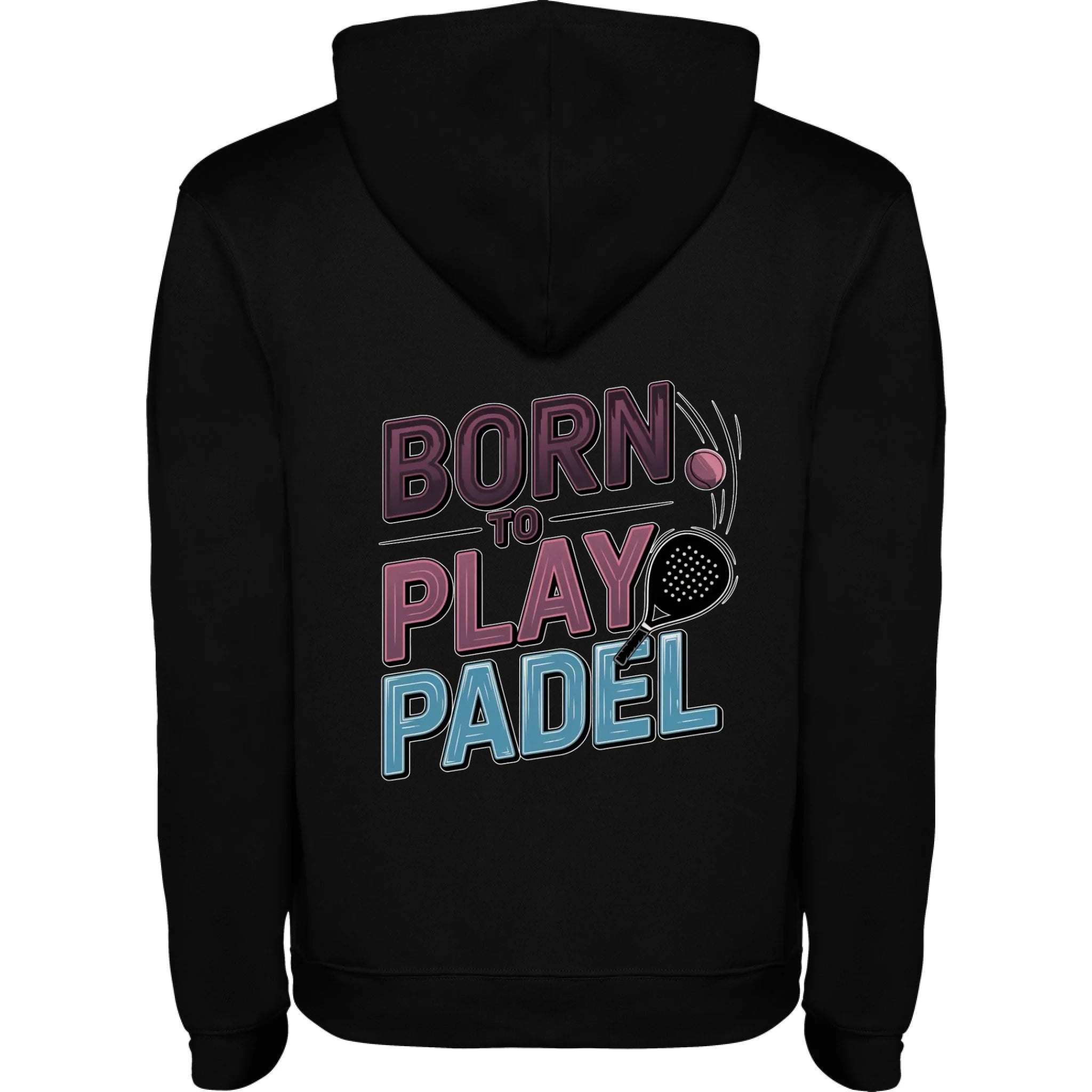 PÁNSKÁ MIKINA s motivem PADEL (výběr z 18+ potisků) potisk jen na záda pánská mikina urban Černá