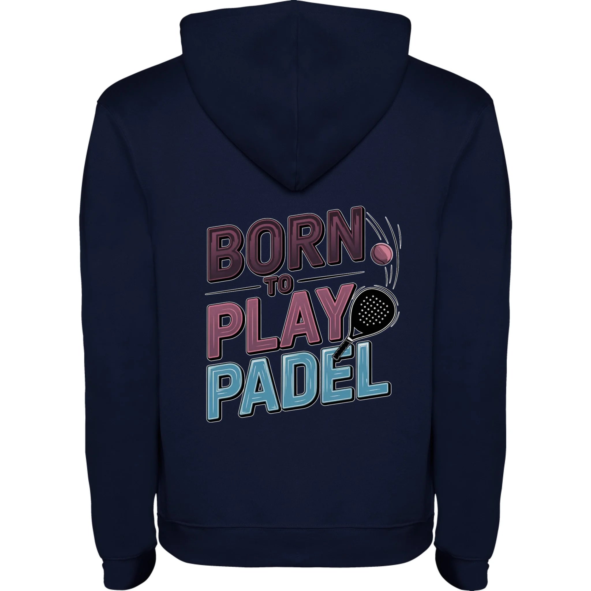 PÁNSKÁ MIKINA s motivem PADEL (výběr z 18+ potisků) potisk jen na záda pánská mikina urban Námořnická modrá melír