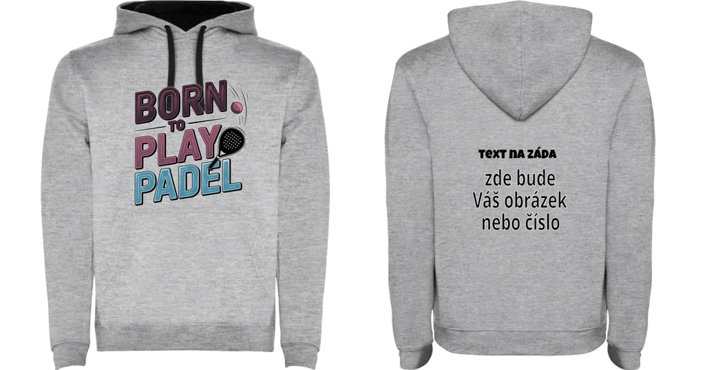 PÁNSKÁ MIKINA s motivem PADEL (výběr z 18+ potisků)