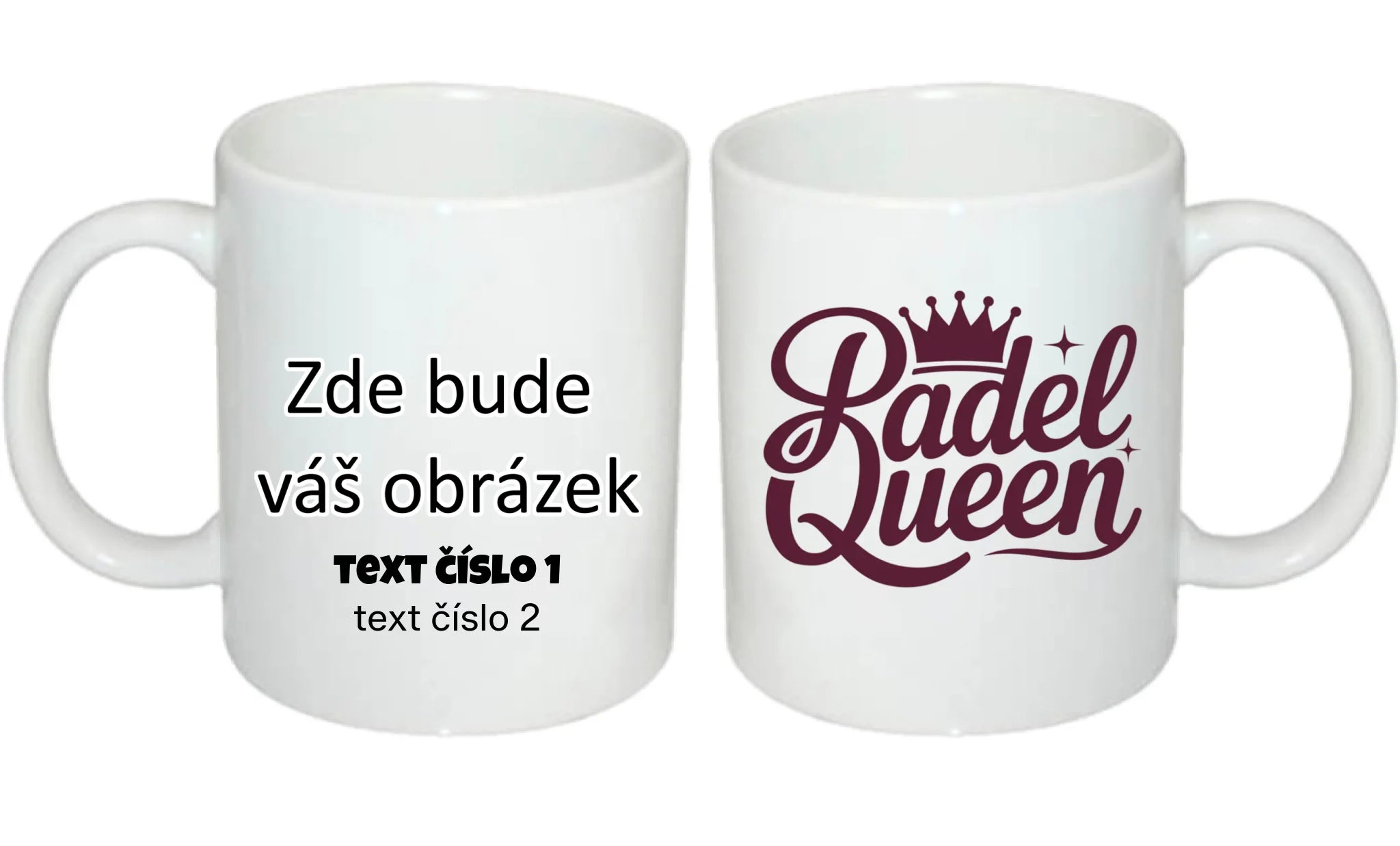 HRNÍČEK s motivem PADEL pro dámy (výběr z 10+ potisků) oboustranný potisk hrníček Bílý 330 ml