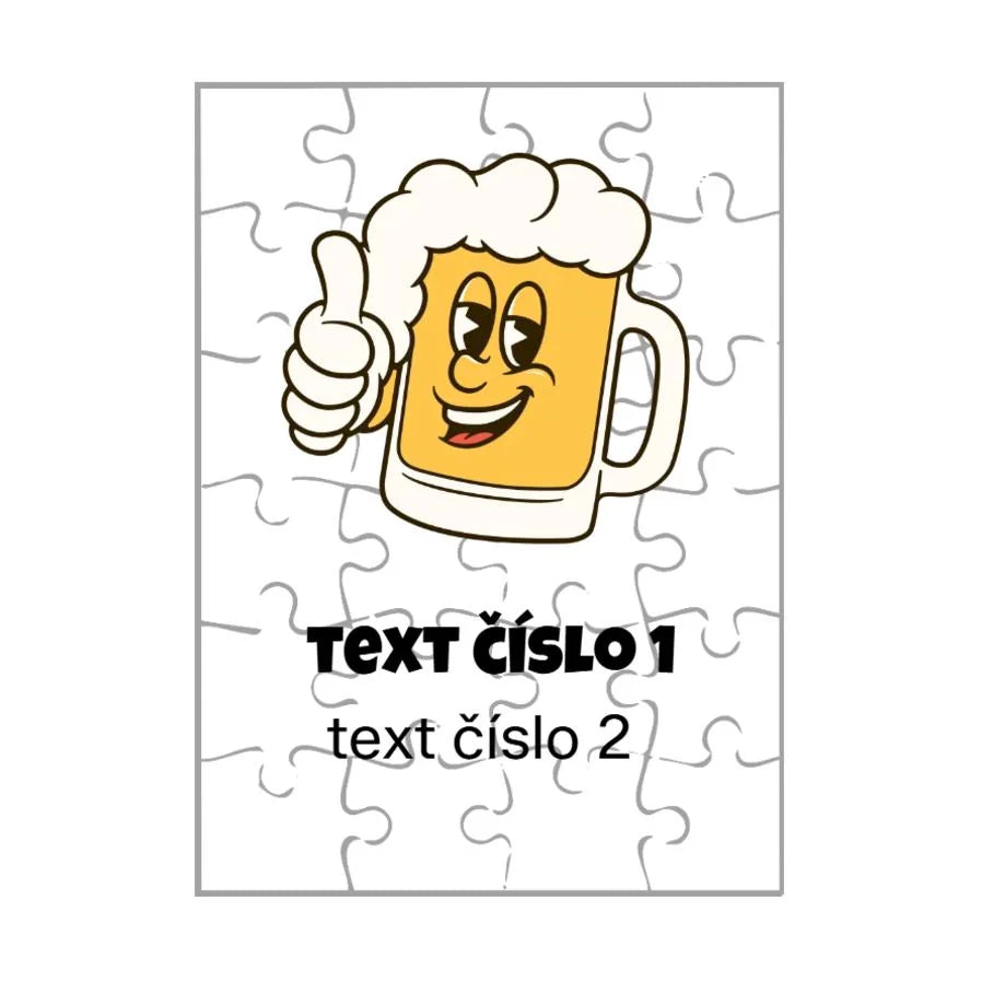 PUZZLE s motivem PIVO (výběr z 10+ obrázků, možnost doplnit vlastní texty)