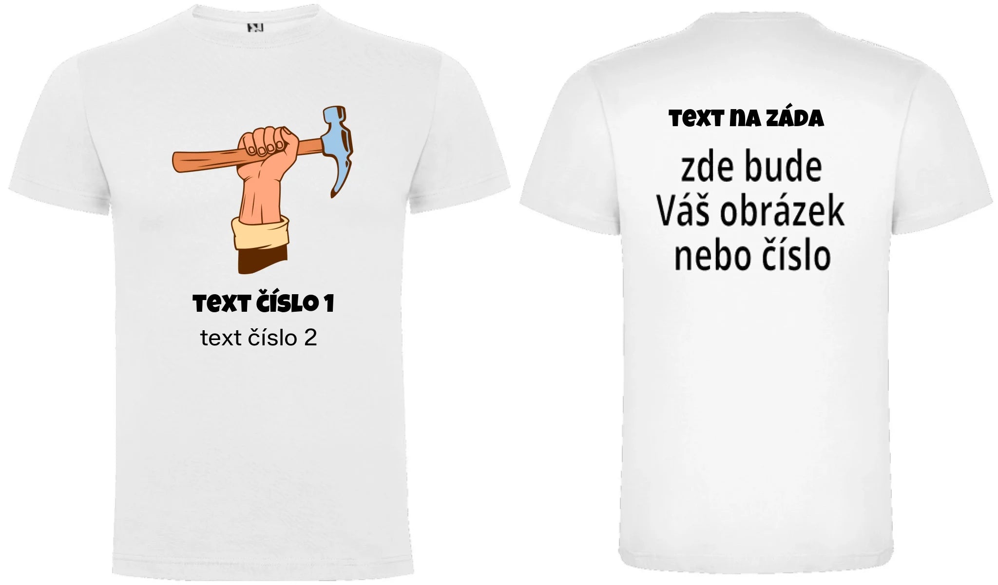 PÁNSKÉ TRIČKO s motivem PRÁCE (výběr z 10+ potisků a možnost doplnit vlastní texty)