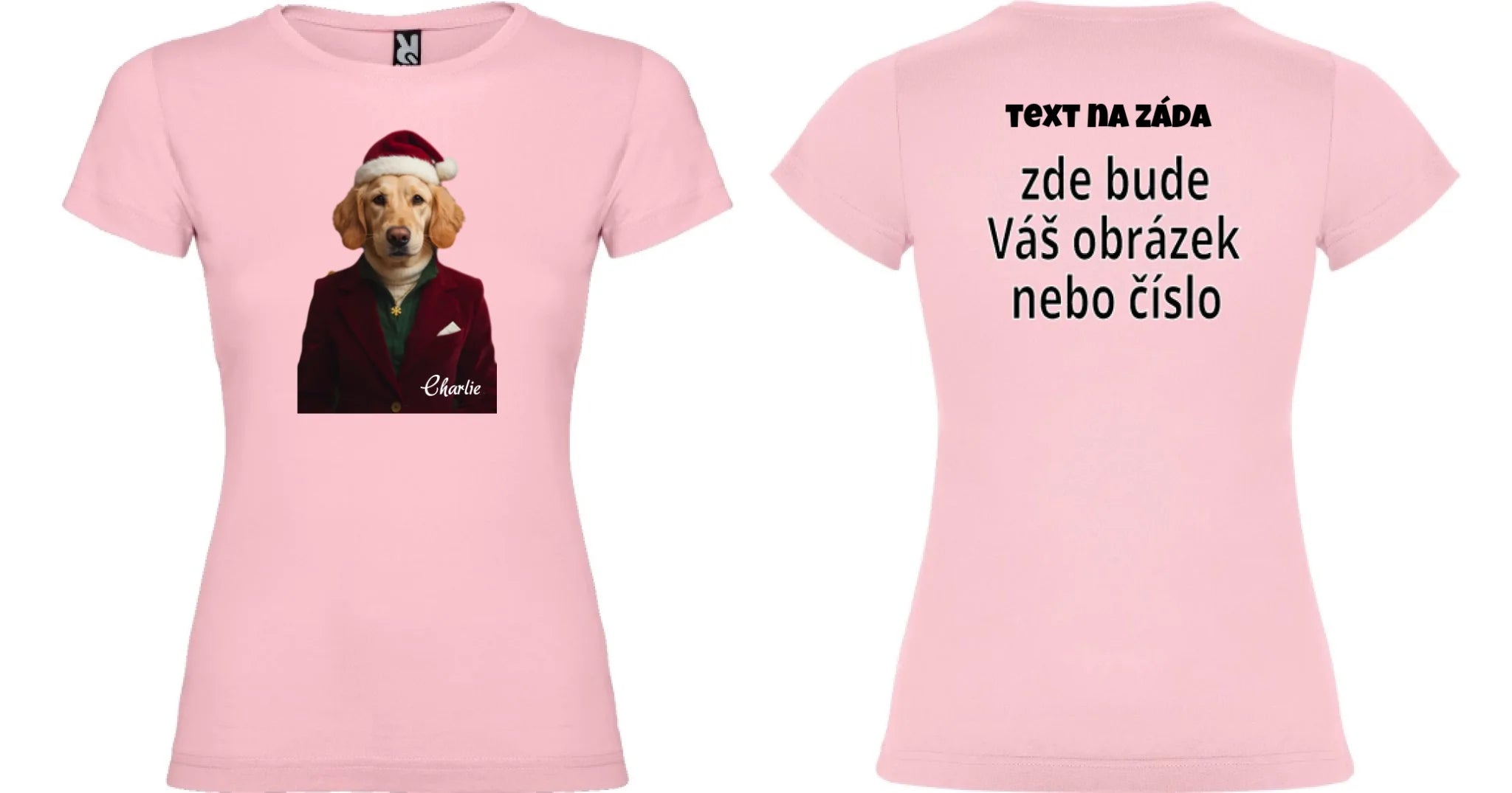 DÍVČÍ TRIČKO s potiskem ZVÍŘECÍ GLAMOUR PROMĚNA AI (vložíte foto, doplníte jméno) oboustranný potisk dívčí jamaica Světle růžová