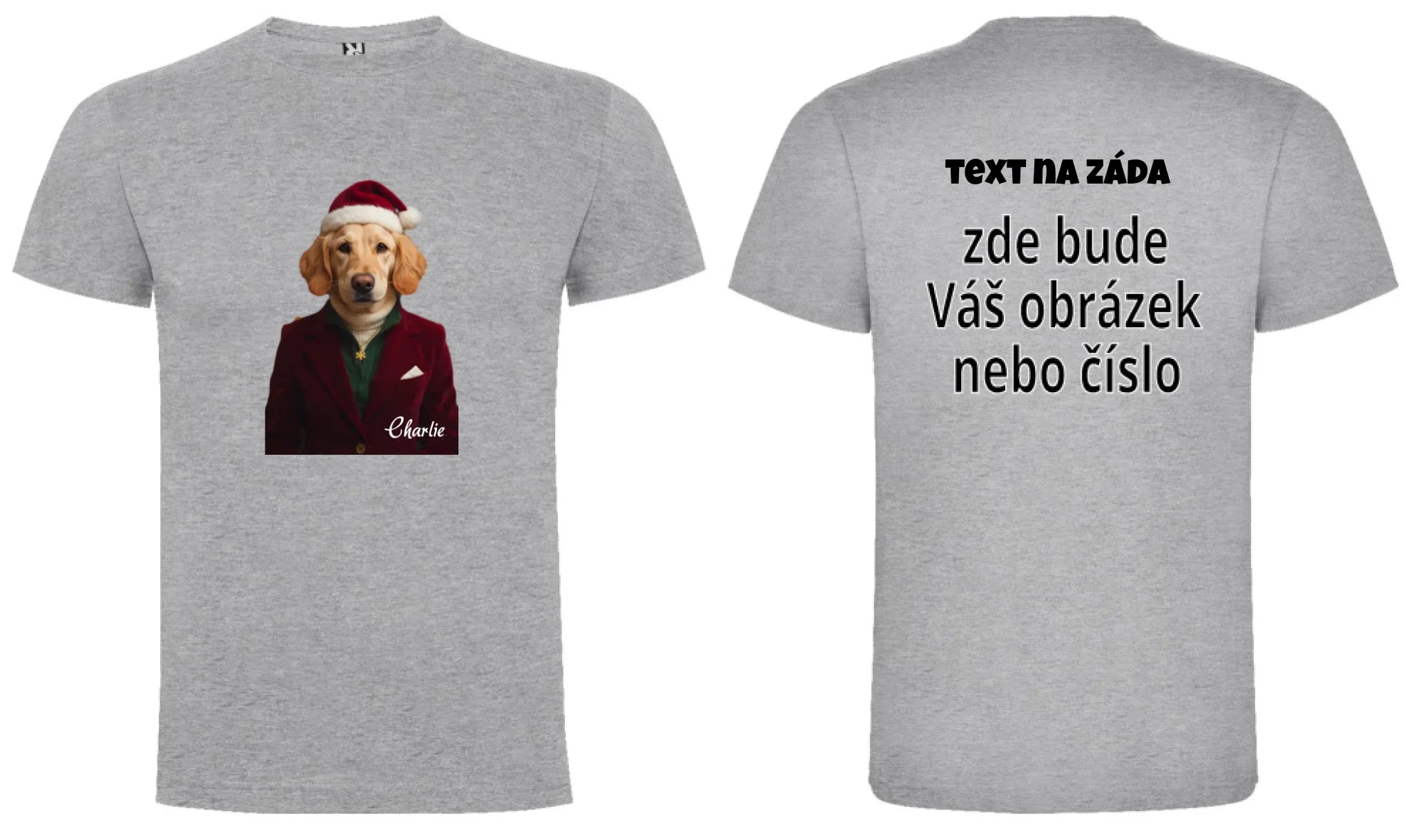 CHLAPECKÉ TRIČKO s potiskem ZVÍŘECÍ GLAMOUR PROMĚNA AI (vložíte foto, doplníte jméno) oboustranný potisk chlapecké DOGO Melír