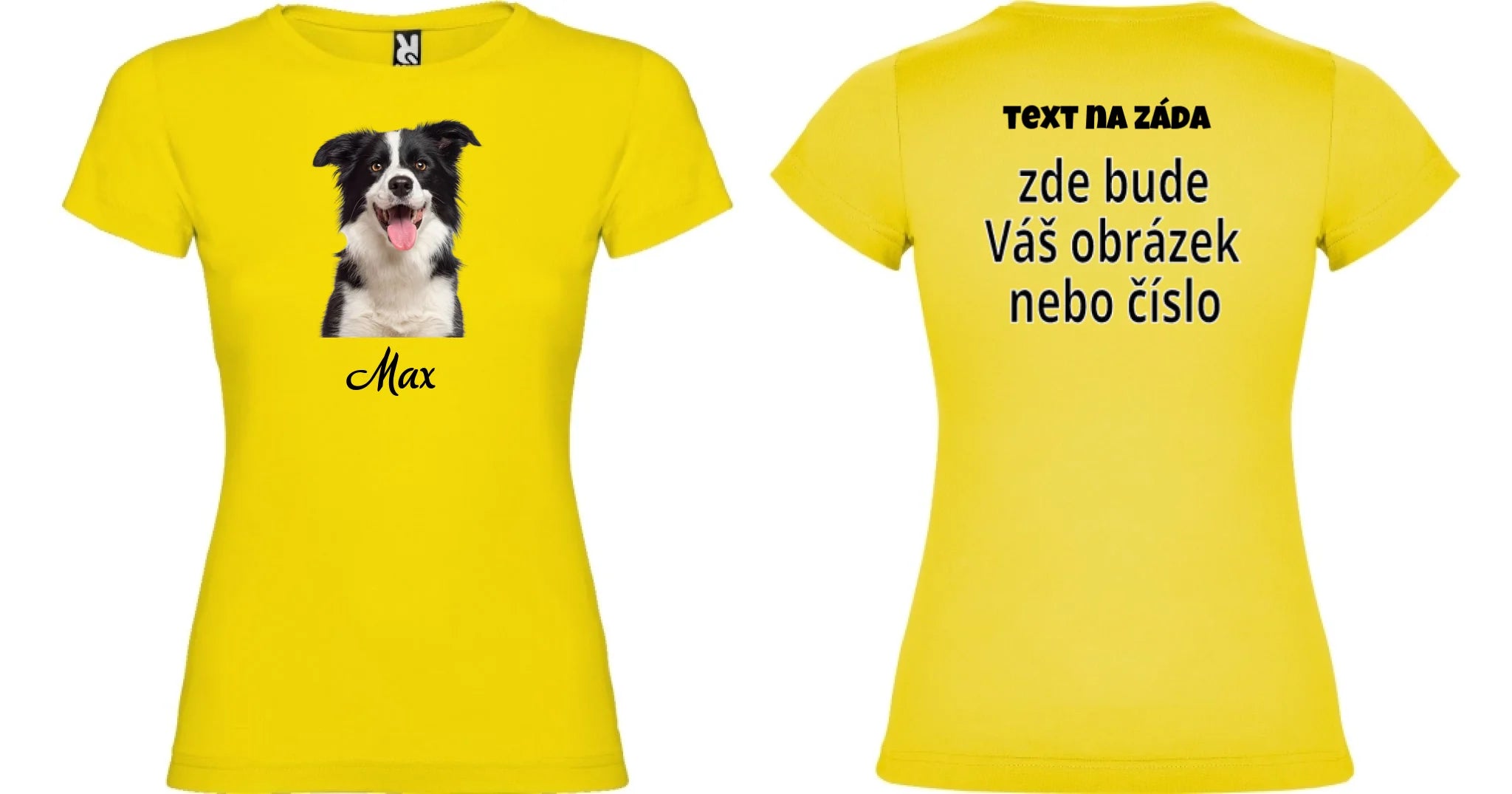 DÍVČÍ TRIČKO s potiskem PORTRÉT ZVÍŘETE (vložíte fotku, odstraní se pozadí, doplníte jméno)