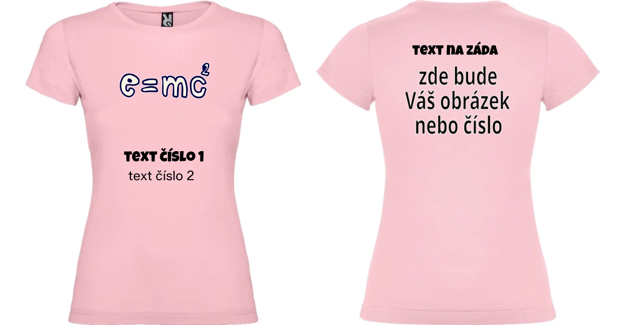 DÁMSKÉ TRIČKO s motivem UČITEL (výběr z 10+ obrázků, možnost doplnit vlastní texty) oboustranný potisk dámské jamaica Světle růžová