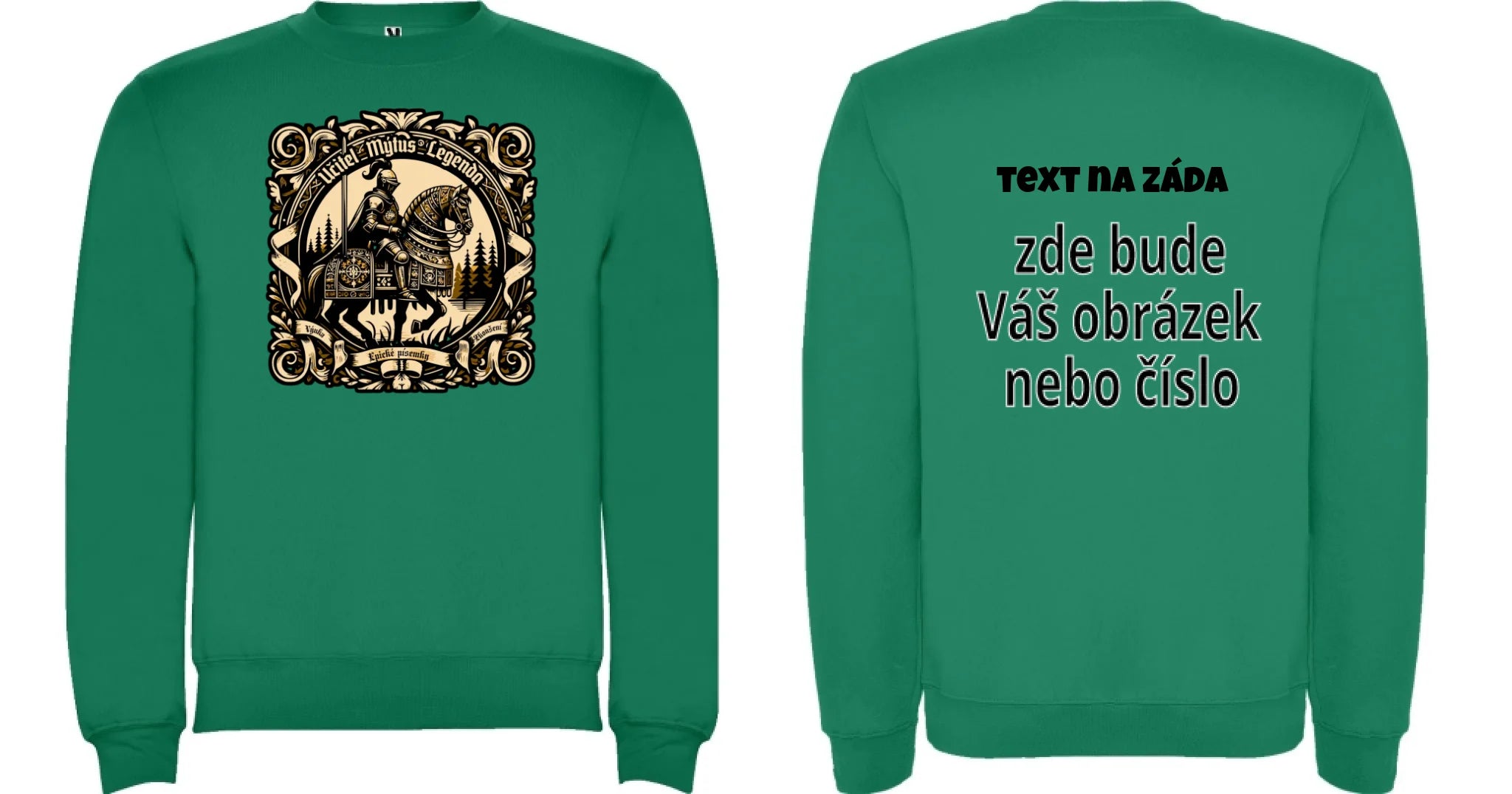 MIKINA BEZ KAPUCE s motivem UČITEL (výběr z 20+ potisků)