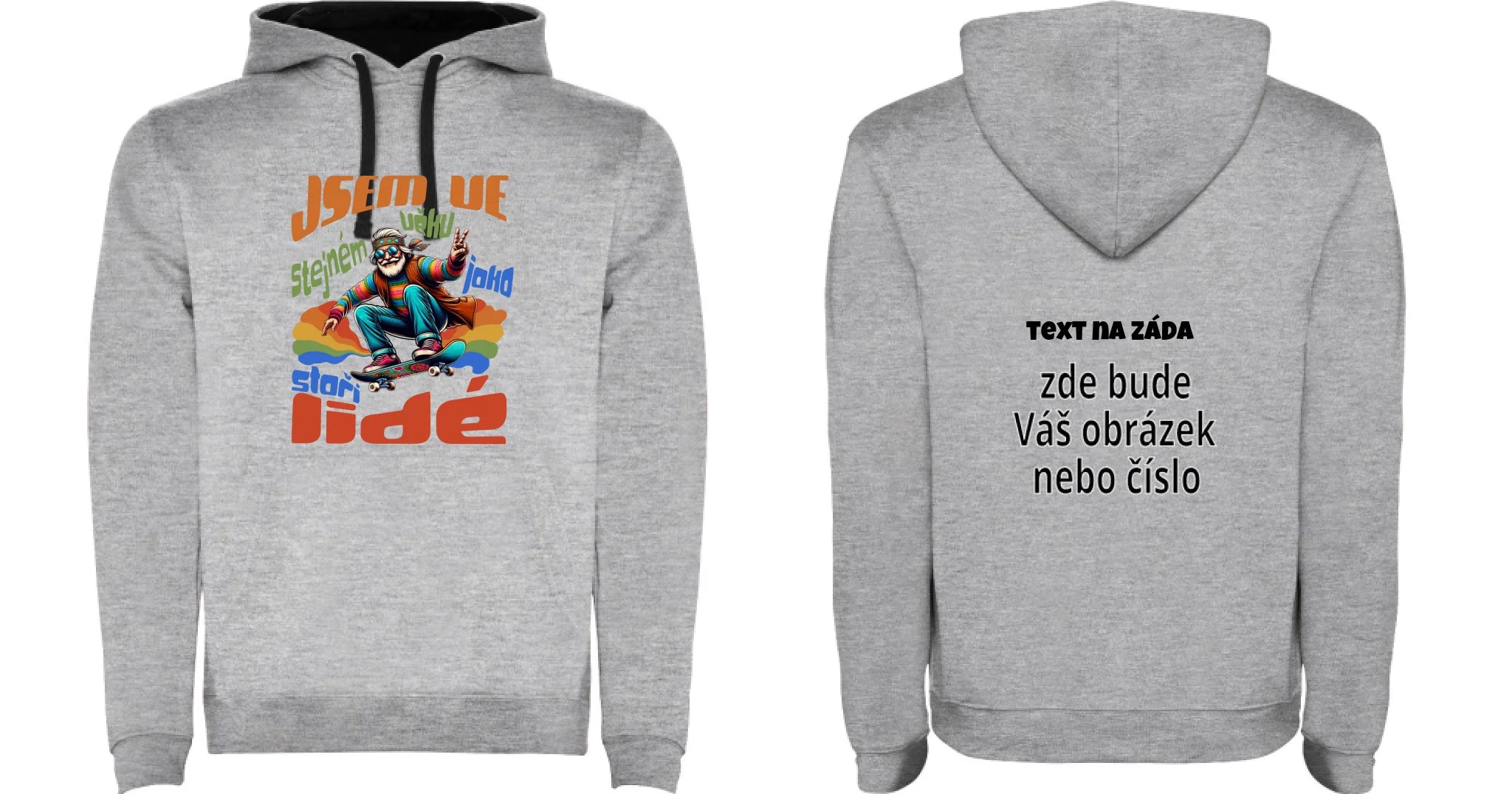 PÁNSKÁ MIKINA S KAPUCÍ s motivem DĚDEČEK
