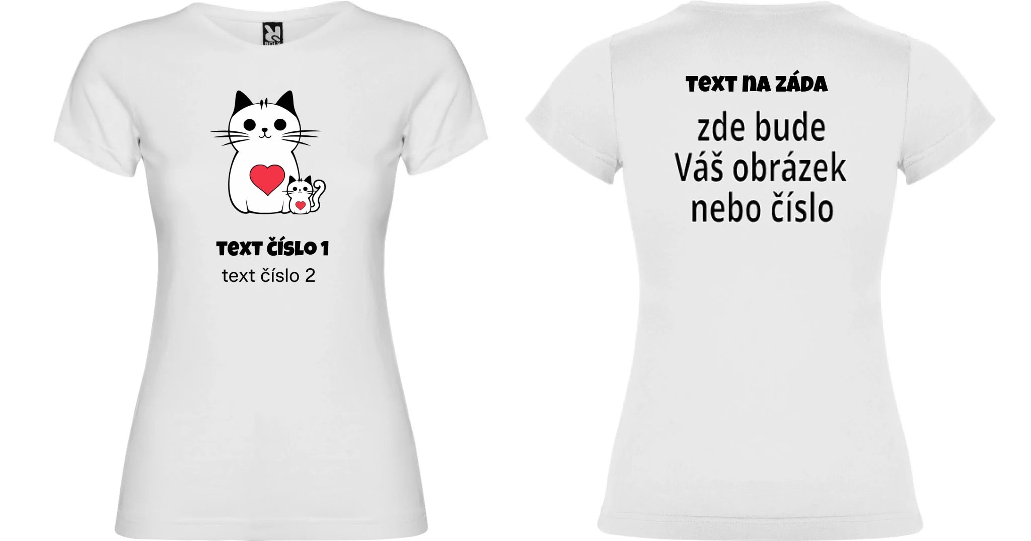 DÁMSKÉ TRIČKO s motivem NEJ MÁMA (výběr z 10+ obrázků, možnost doplnit vlastní texty) oboustranný potisk dámské jamaica Bílá