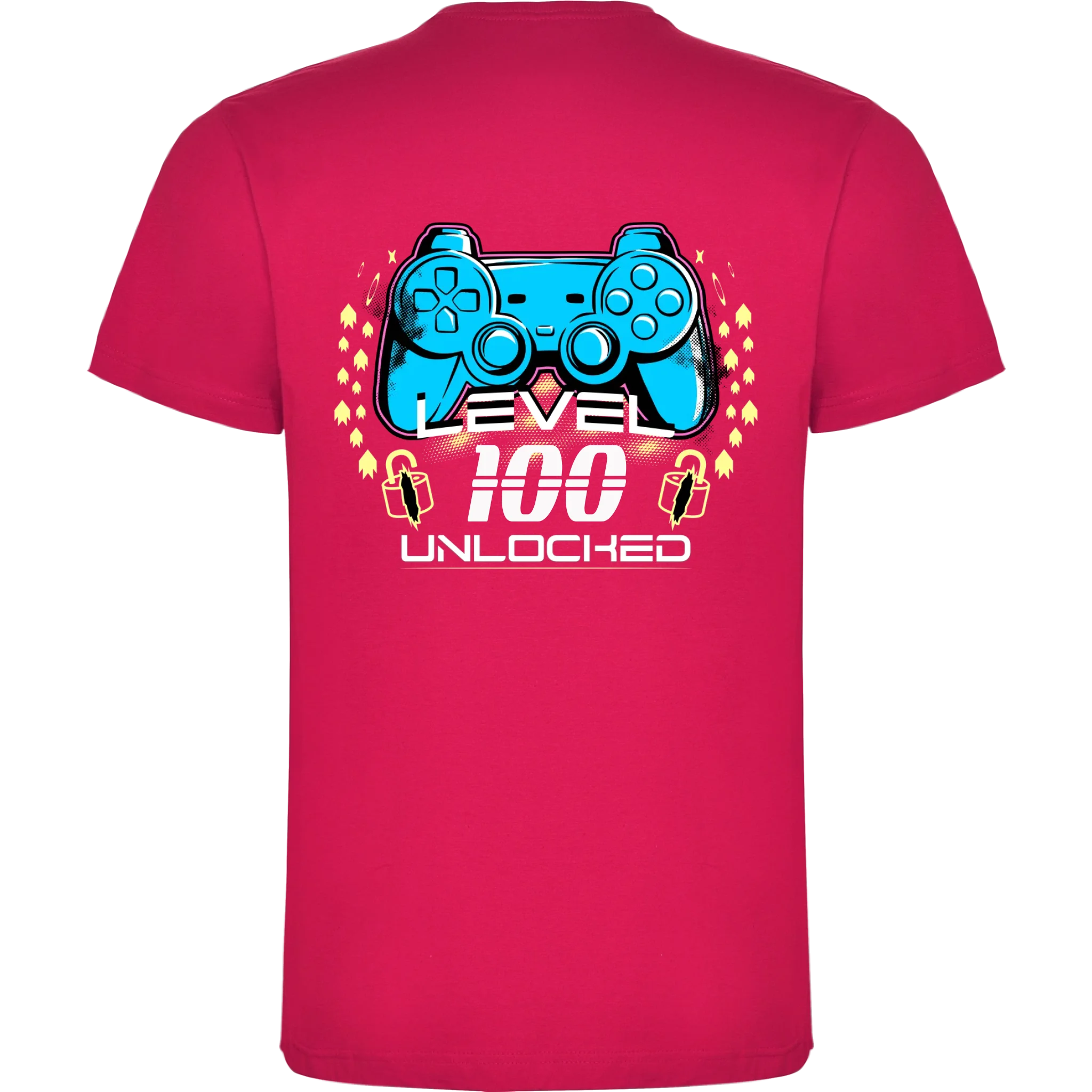 PÁNSKÉ TRIČKO s motivem NAROZENINY LEVEL UNLOCKED (vložíte věk) potisk jen na záda pánské DOGO Růže