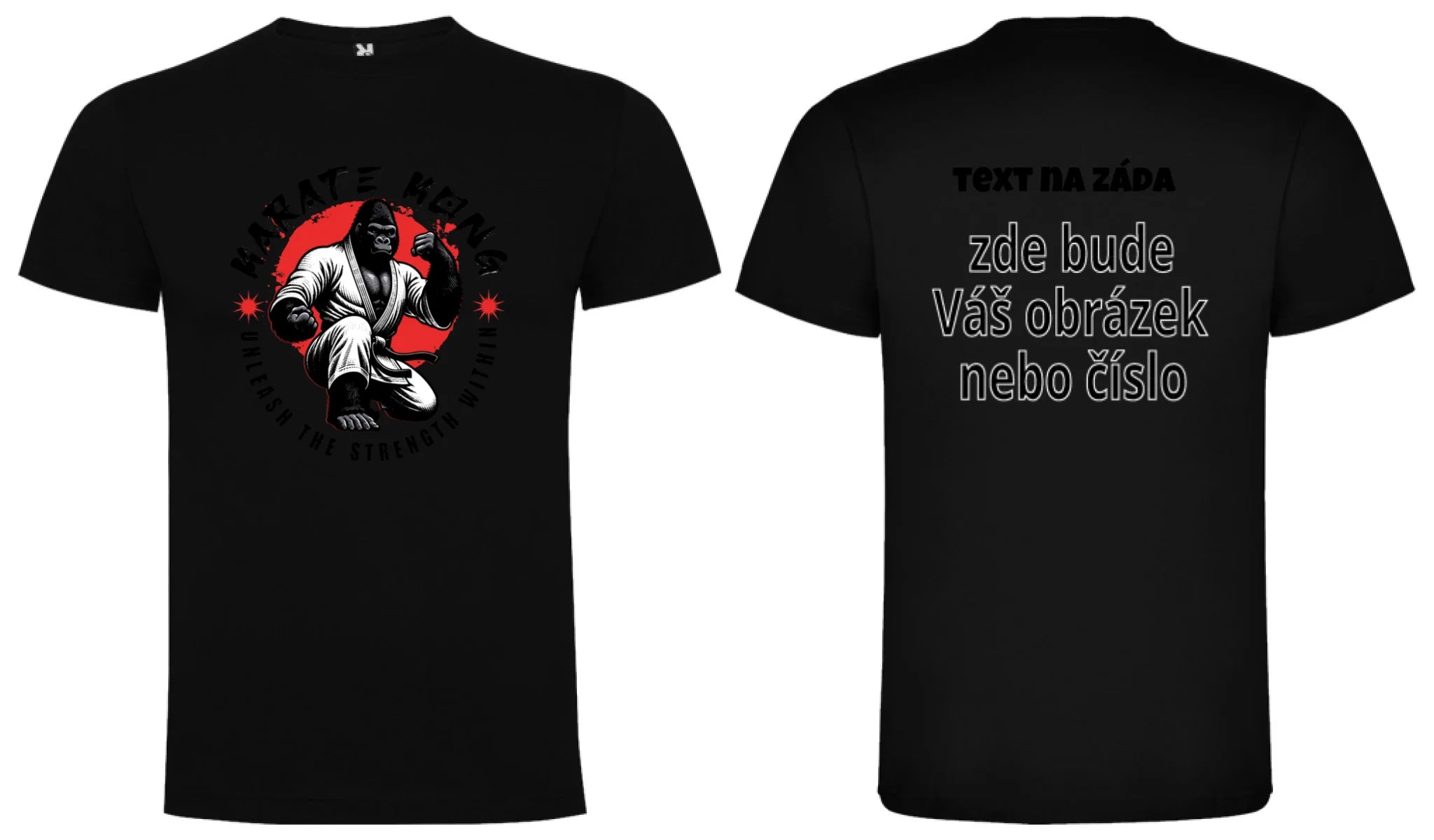 CHLAPECKÉ TRIČKO s motivem KARATE (výběr ze 2 motivů) oboustranný potisk chlapecké DOGO Černá