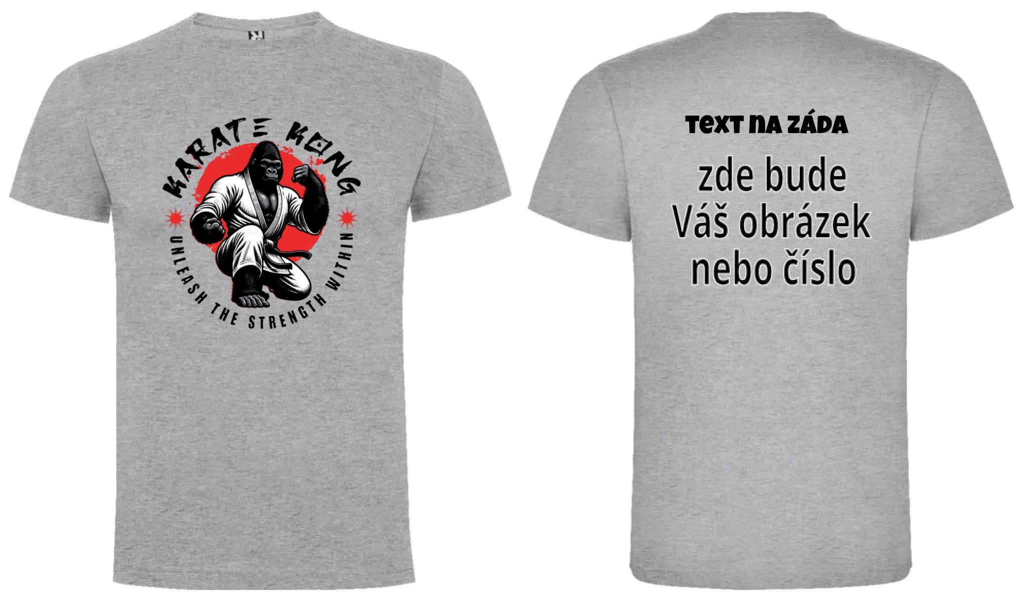 CHLAPECKÉ TRIČKO s motivem KARATE (výběr ze 2 motivů) oboustranný potisk chlapecké DOGO Melír