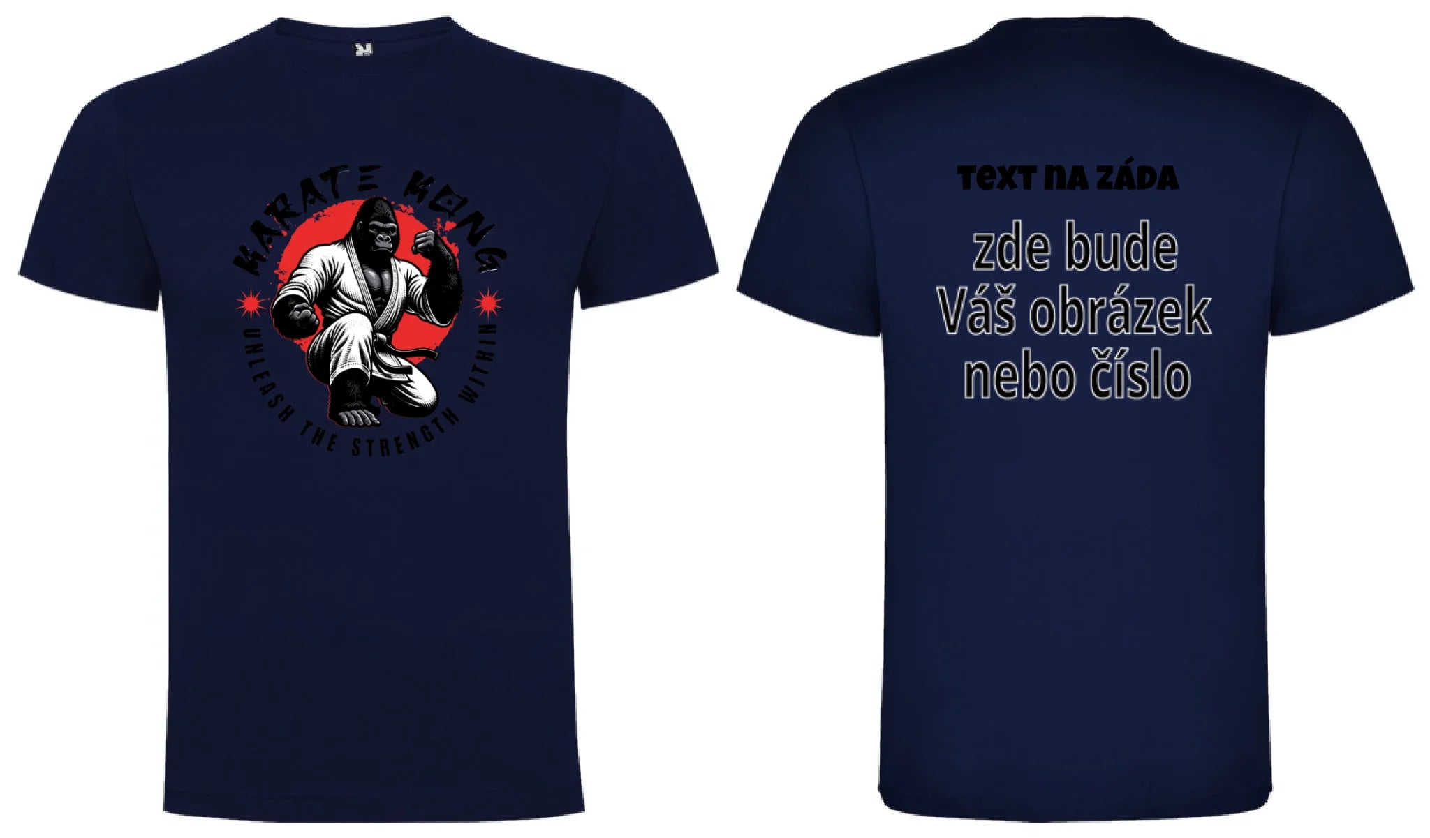 CHLAPECKÉ TRIČKO s motivem KARATE (výběr ze 2 motivů) oboustranný potisk chlapecké DOGO Námořnická modrá